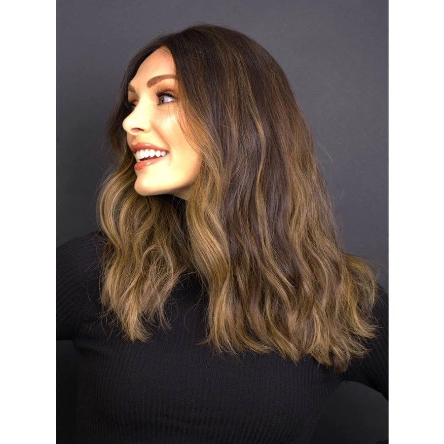 20" Divine Luxe Lace Top Wig #2 Neutral Dark Brown w/ Balayage and Rooting Color
