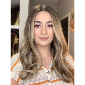 20" Divine Luxe Lace Top Wig #6 Neutral Medium Brown w/ Balayage Color