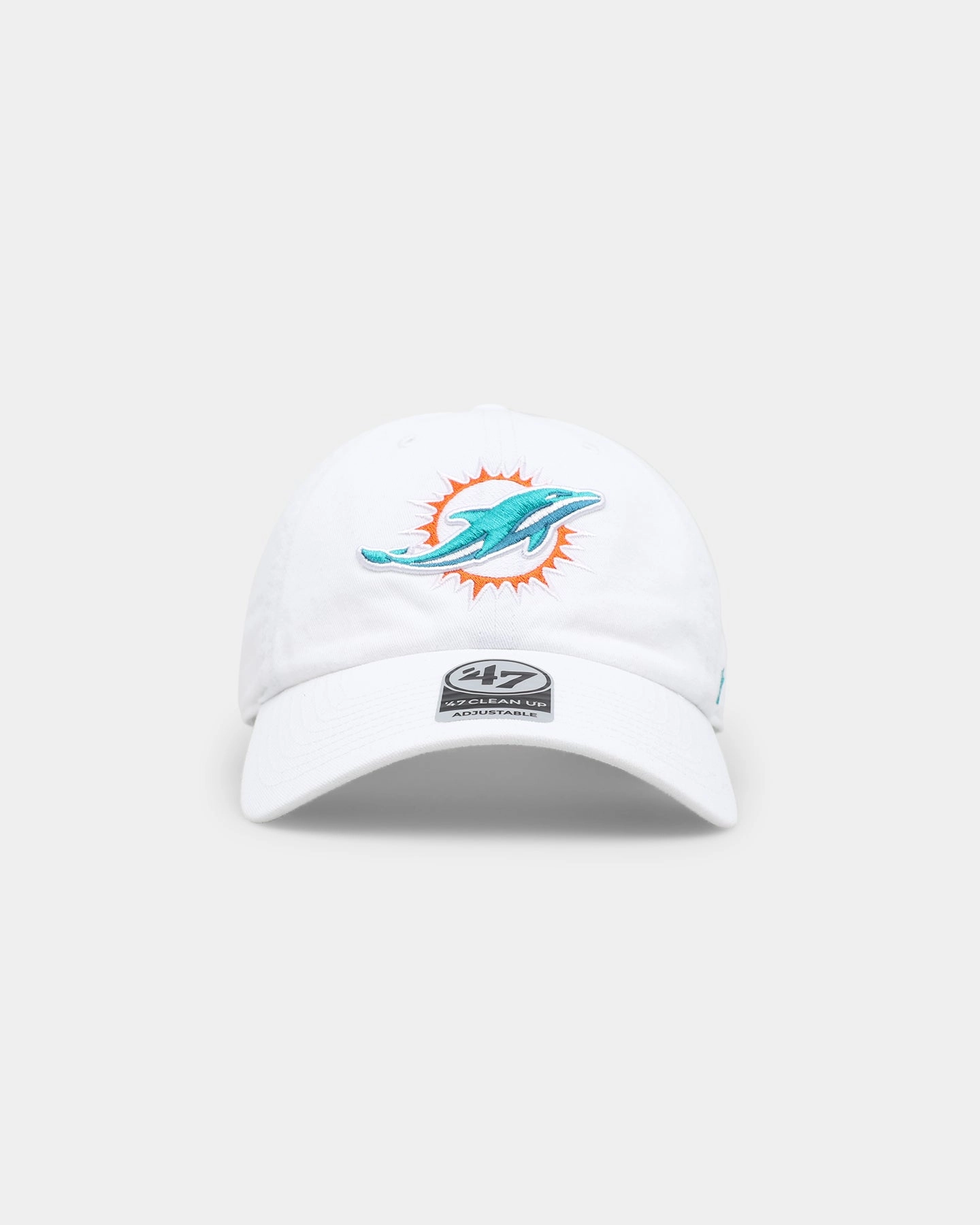 47 Brand Miami Dolphins '47 Clean Up Strapback White
