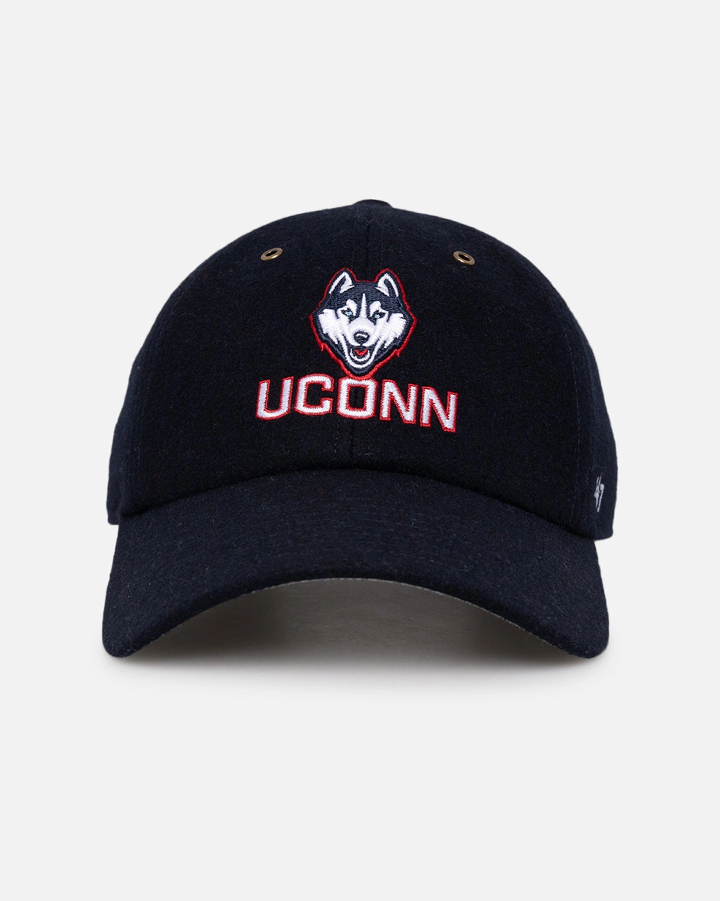 47 Brand UConn Huskies Wooly Clean Up Strapback Navy
