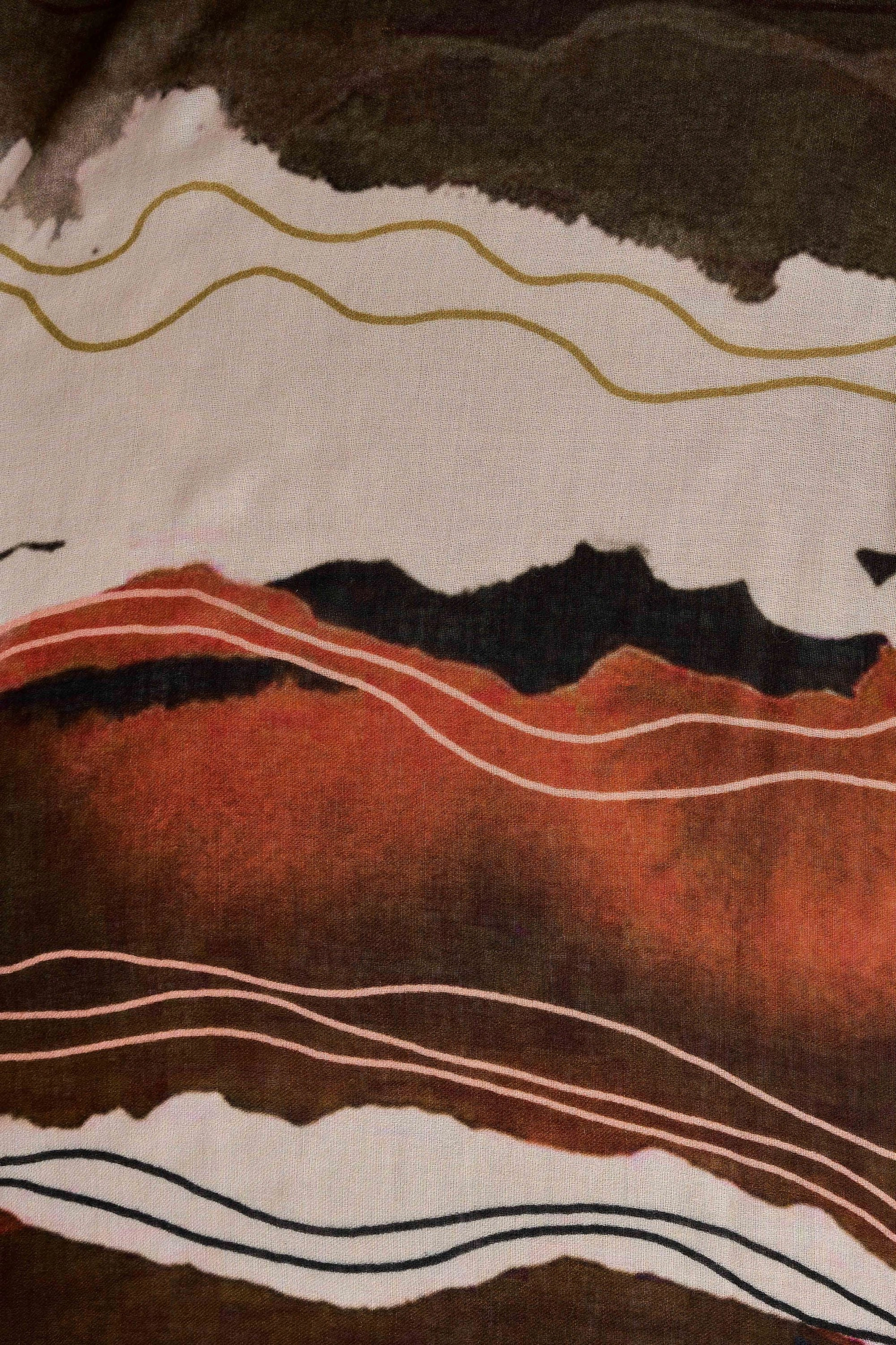 Abstract Art Wool Scarf - Multicolour