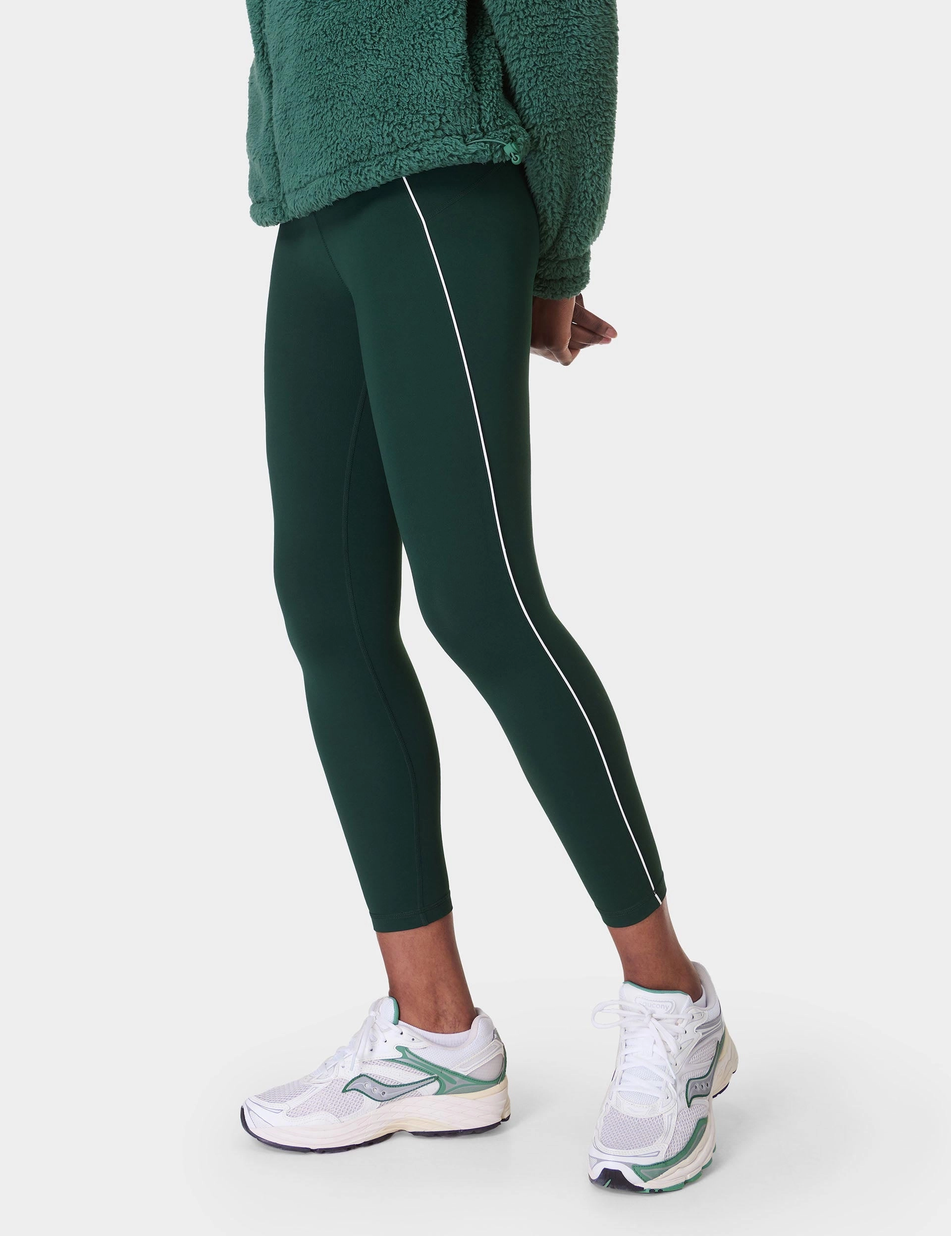 All Day Active Contrast Piping 7/8 Leggings - Cedar Green