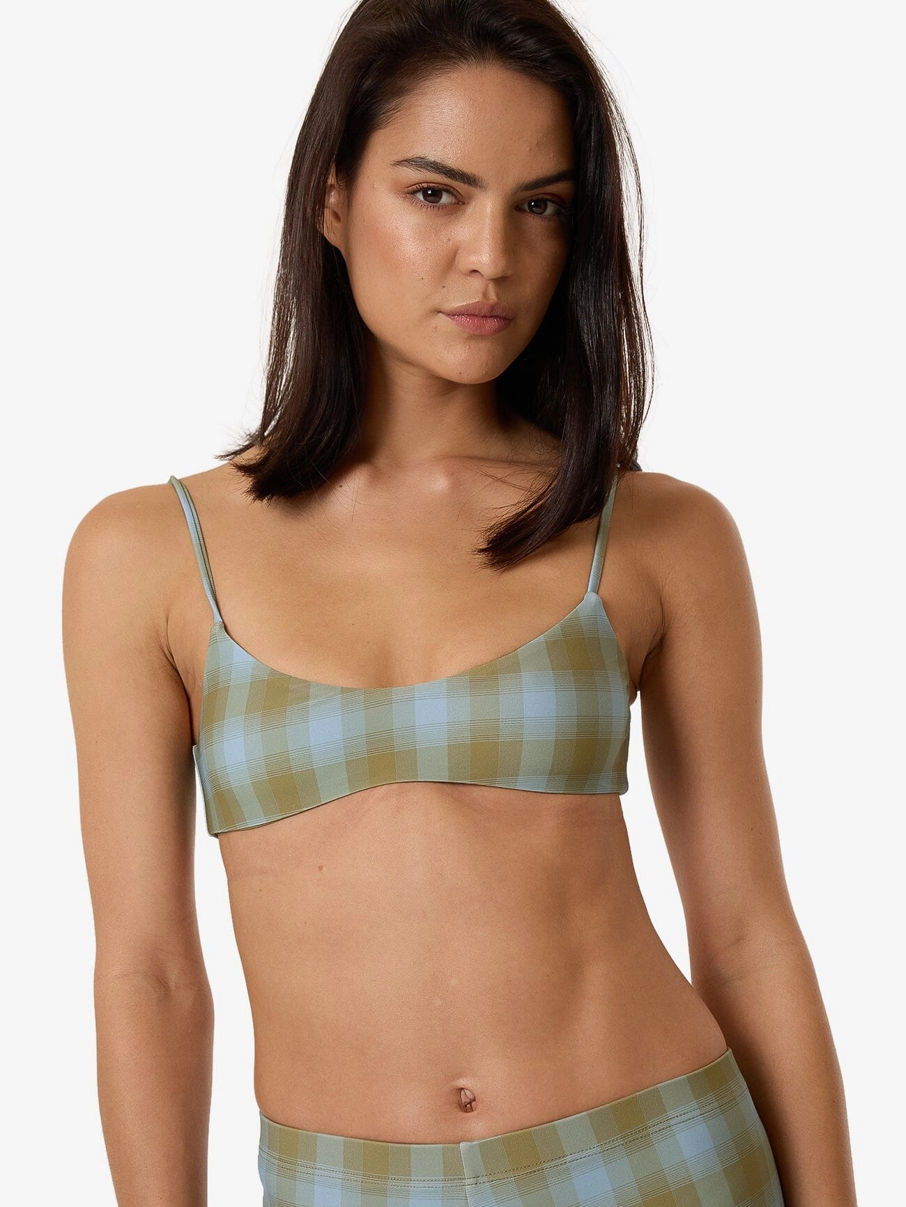Ansley Crop Bikini Top - Blue Stone