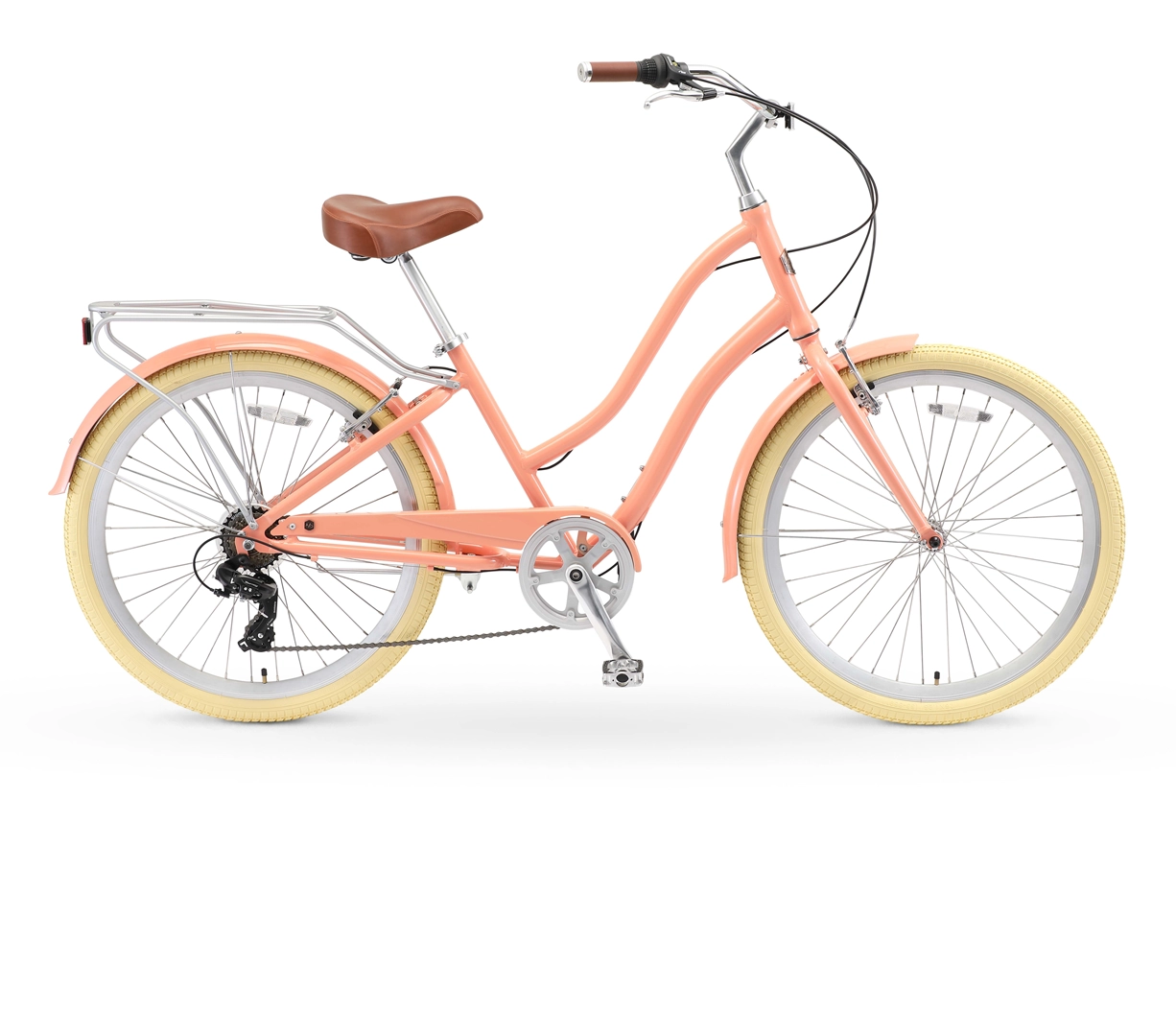 A/O Women's Frida 7 Speed Step-Through Touring Hybrid Bicycle