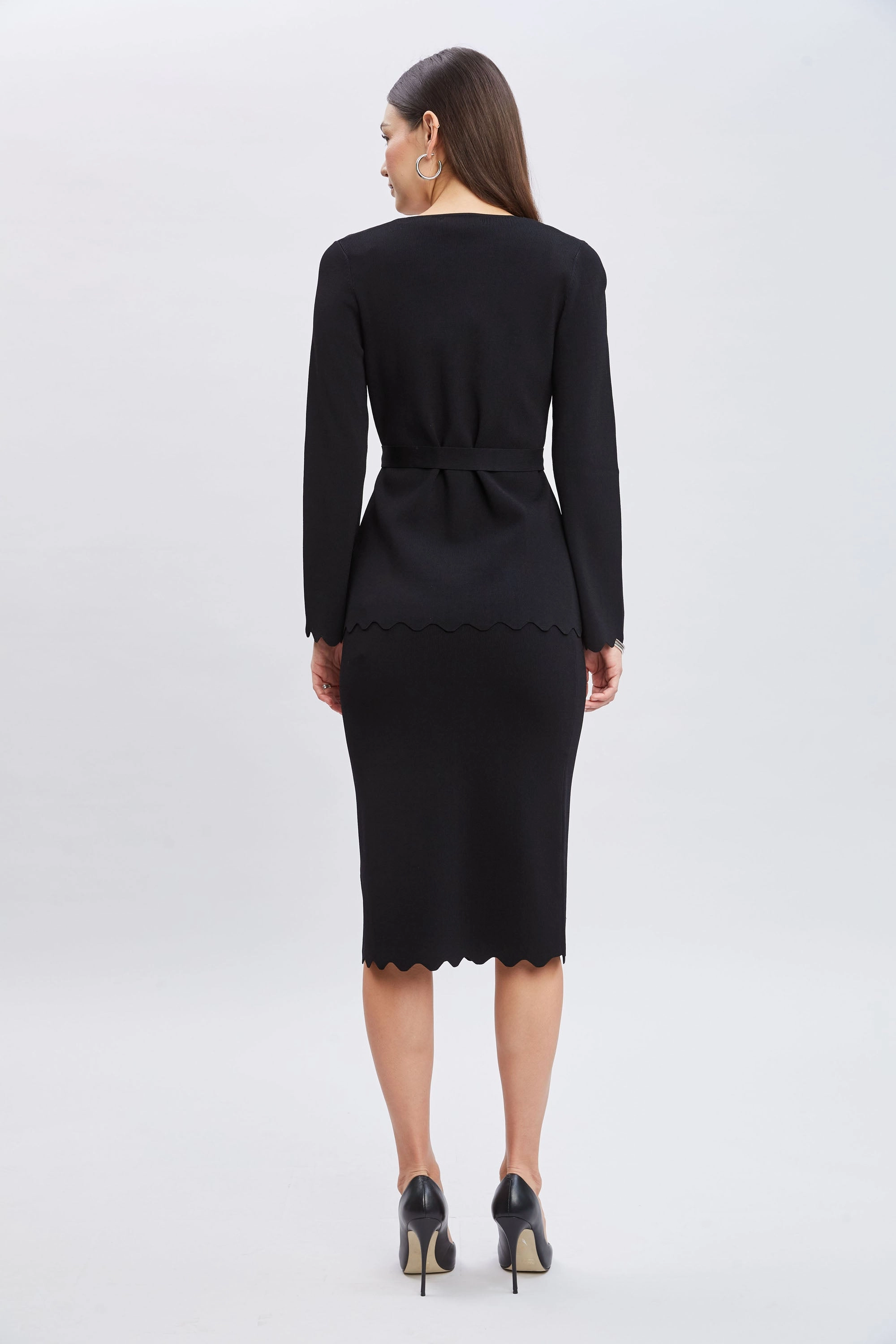 Belted Scallop Cardigan