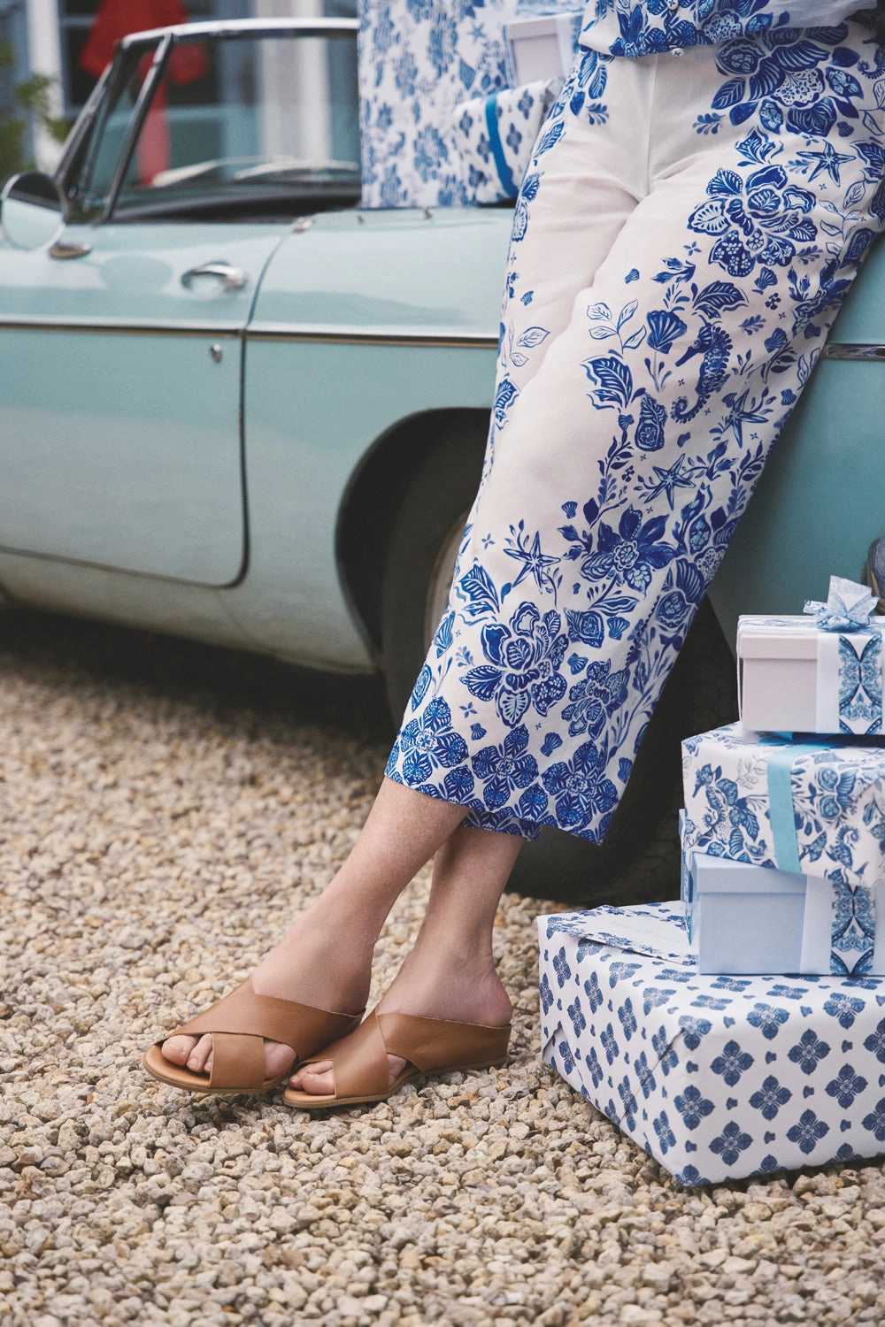 Border Print 7/8th Pant - Toile De Seaside