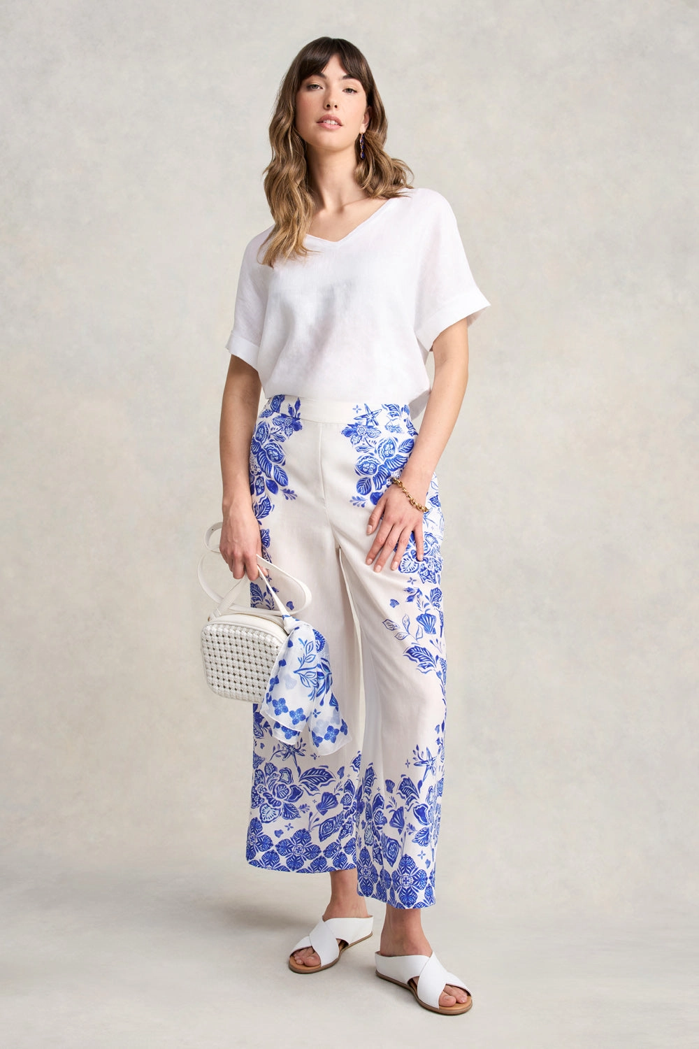 Border Print 7/8th Pant - Toile De Seaside