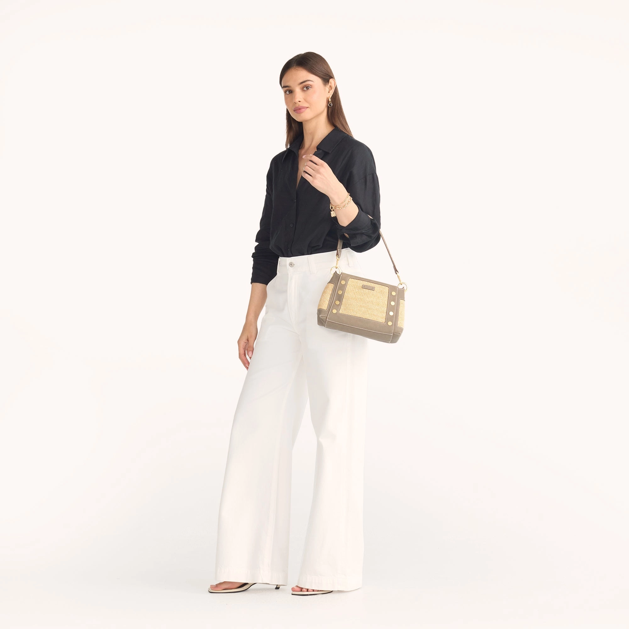 Bryant | Pewter Raffia/Brushed Gold | Med