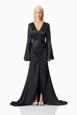 Clementine Eventwear Maxi Gown In Black