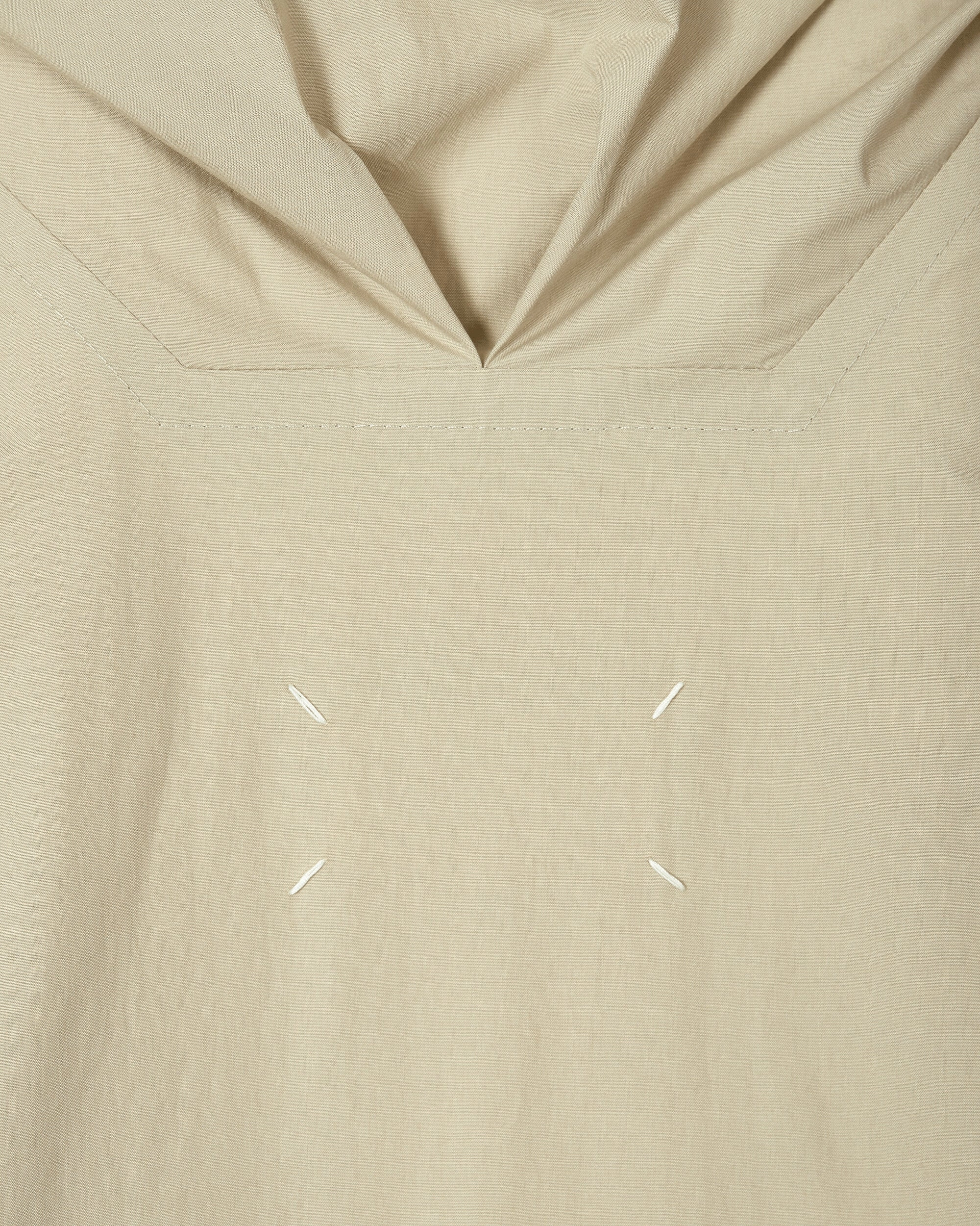 Coated Cotton Hooded Jacket Beige