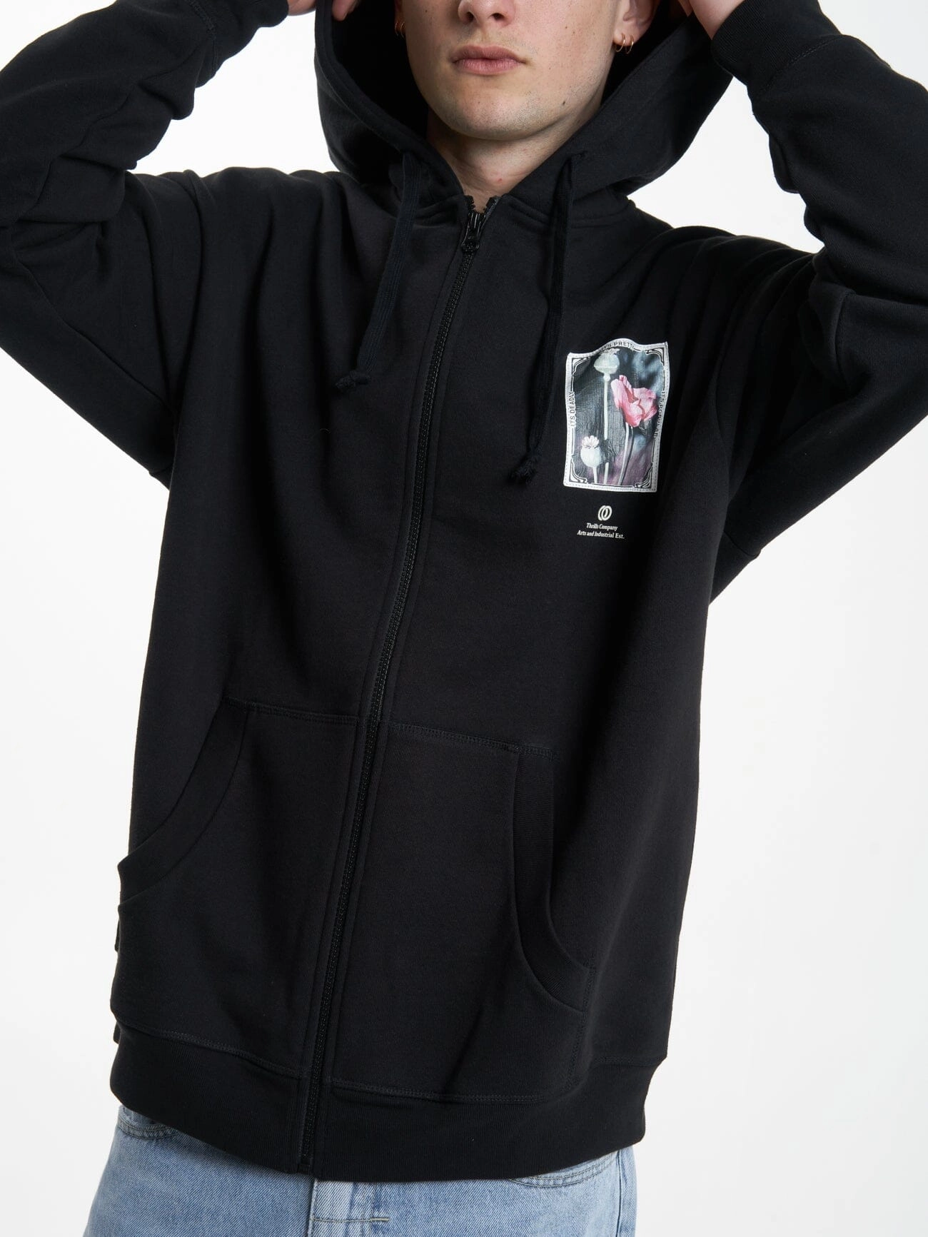 Cortex Zip Hood Fleece - Black