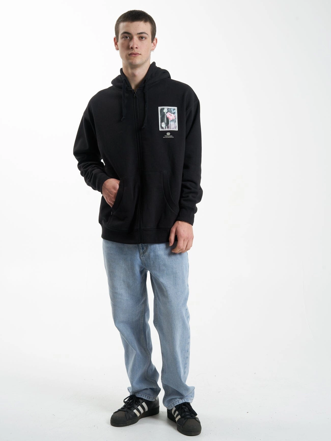 Cortex Zip Hood Fleece - Black