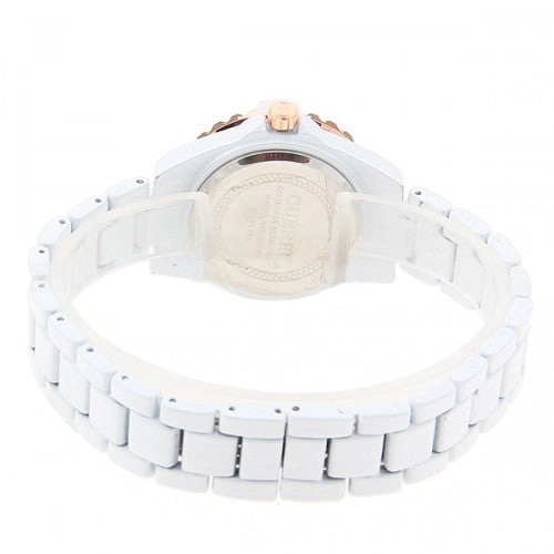 Curren Women's White Stainless Steel Waterproof Watch with Rhinestone Accents (White 3.2cm Dial) - CUR054