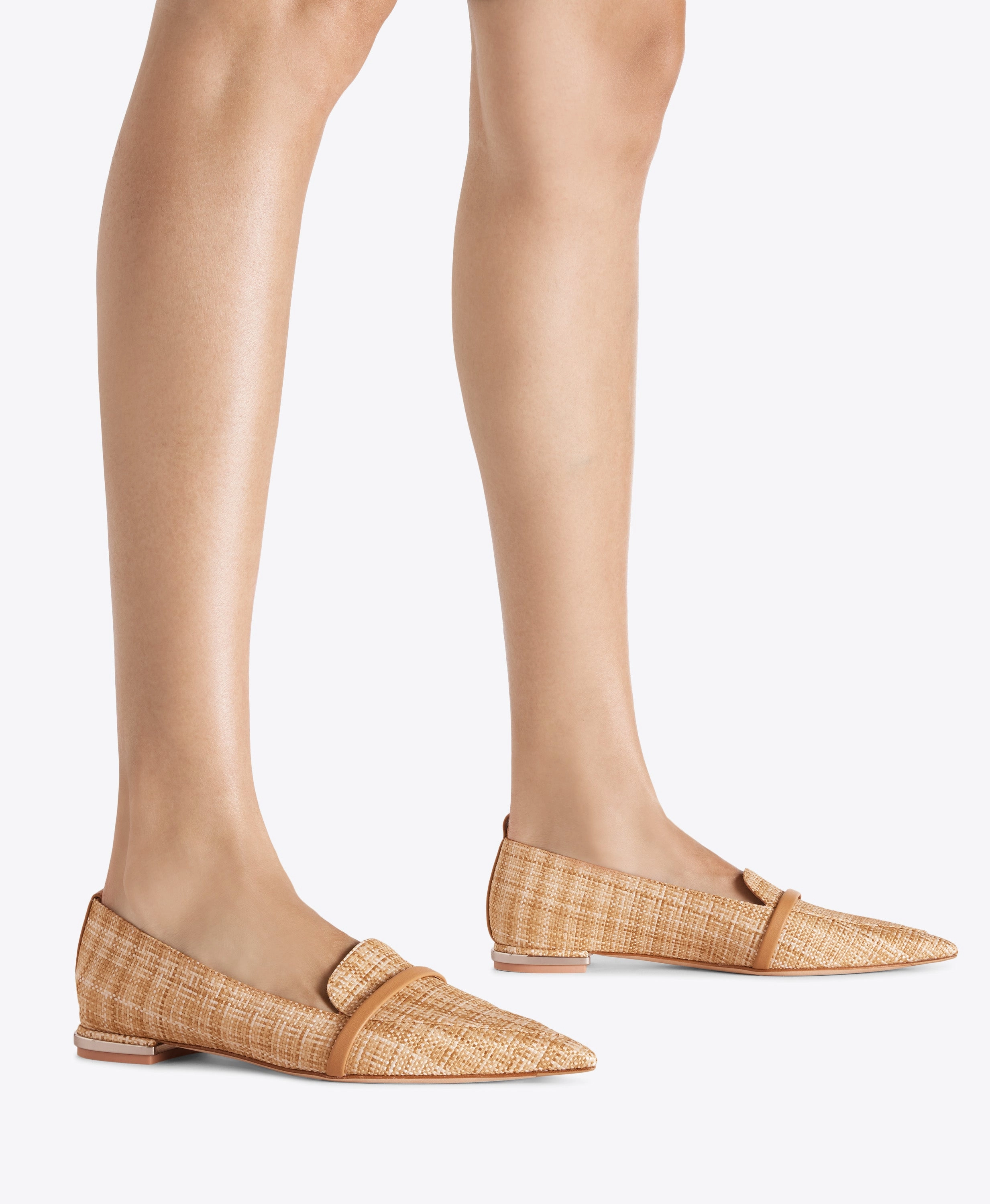 Dora Beige Raffia Loafers