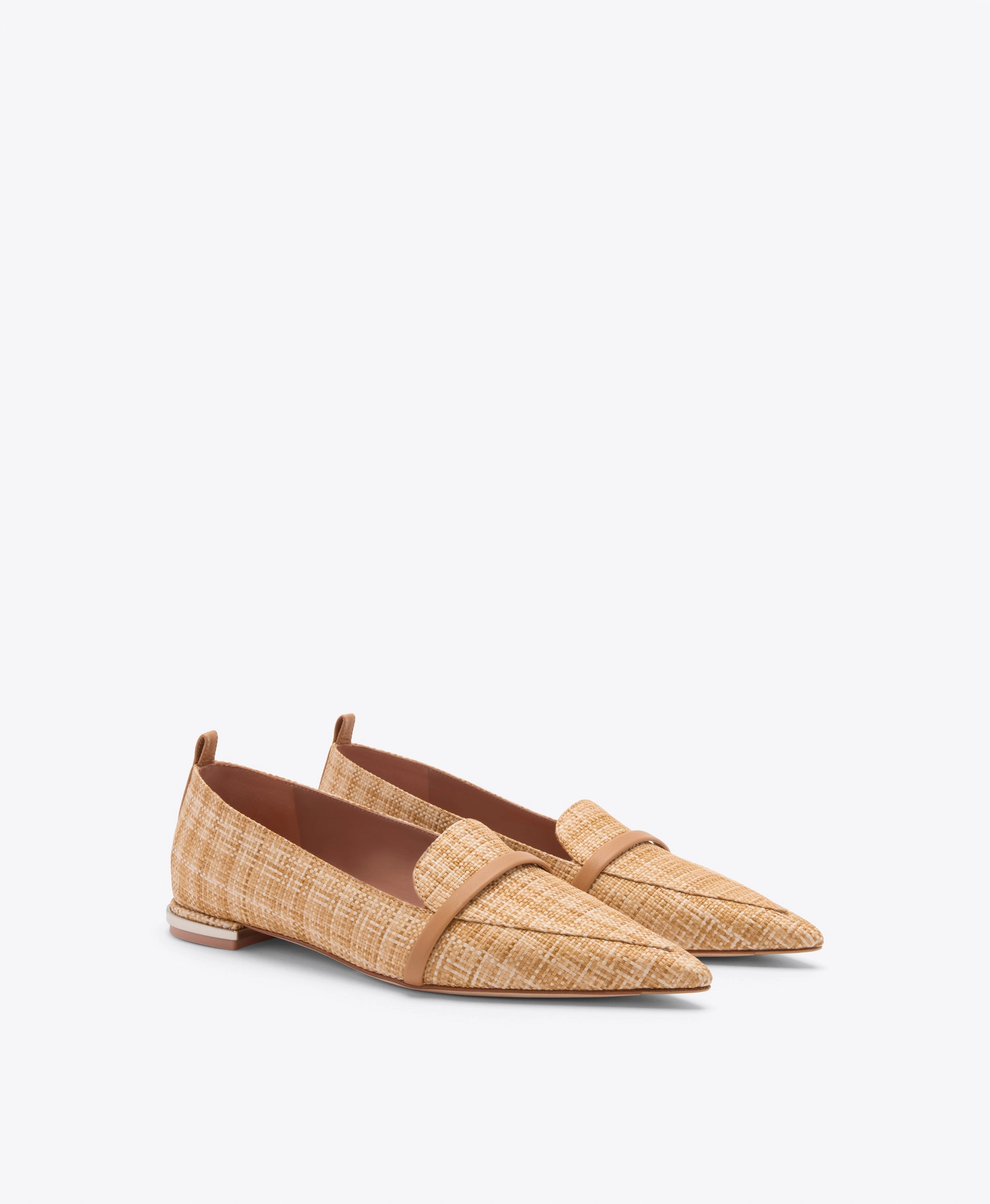 Dora Beige Raffia Loafers