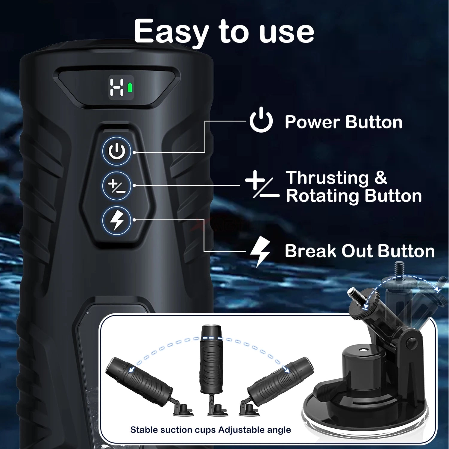 Electric Pocket Pussy 7 Telescopic Rotating Modes