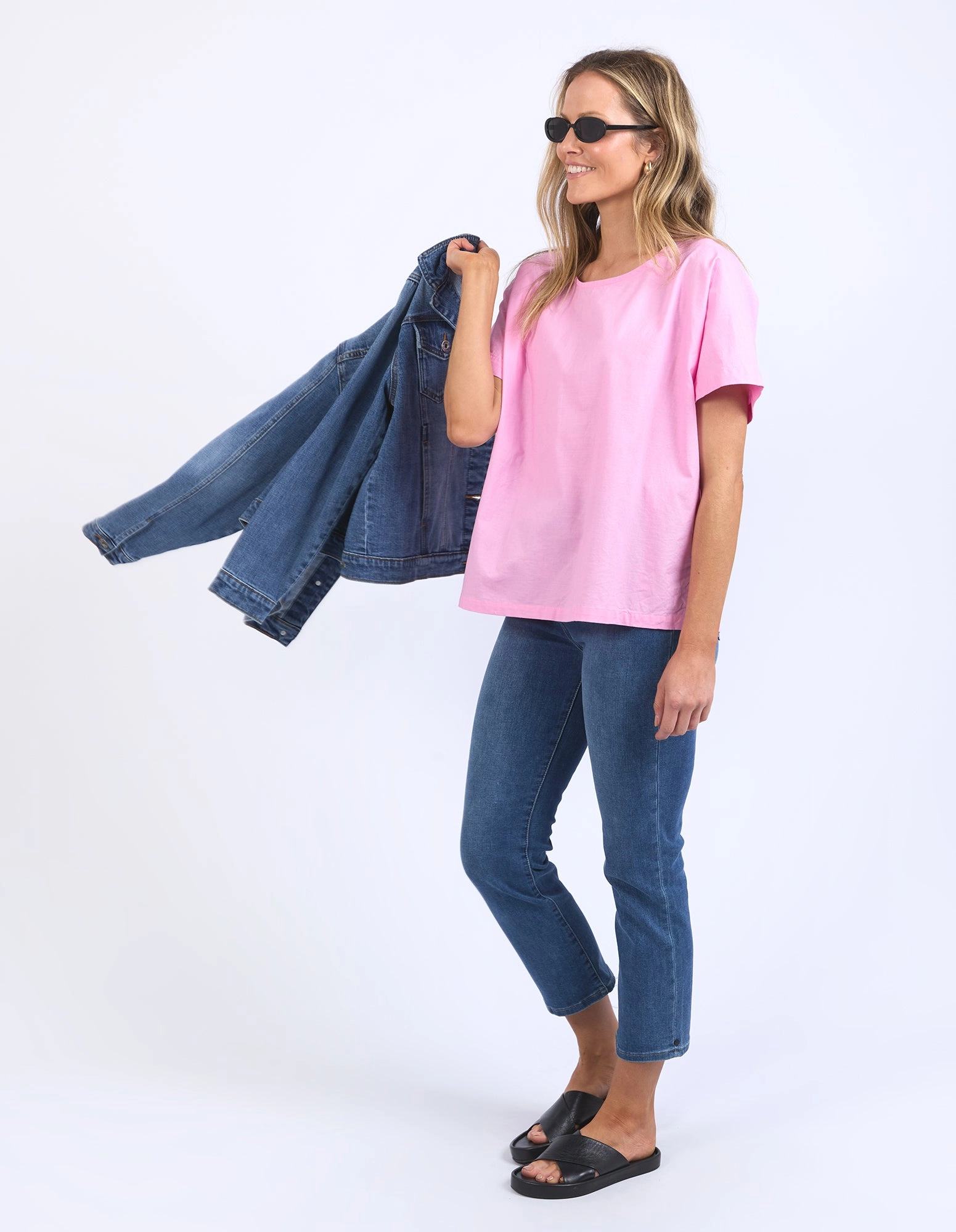 Elm Curtis Woven S/S Tee Strawberry Pink