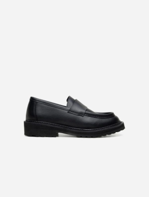 Everyday Unisex Vegan Leather Loafers | Black