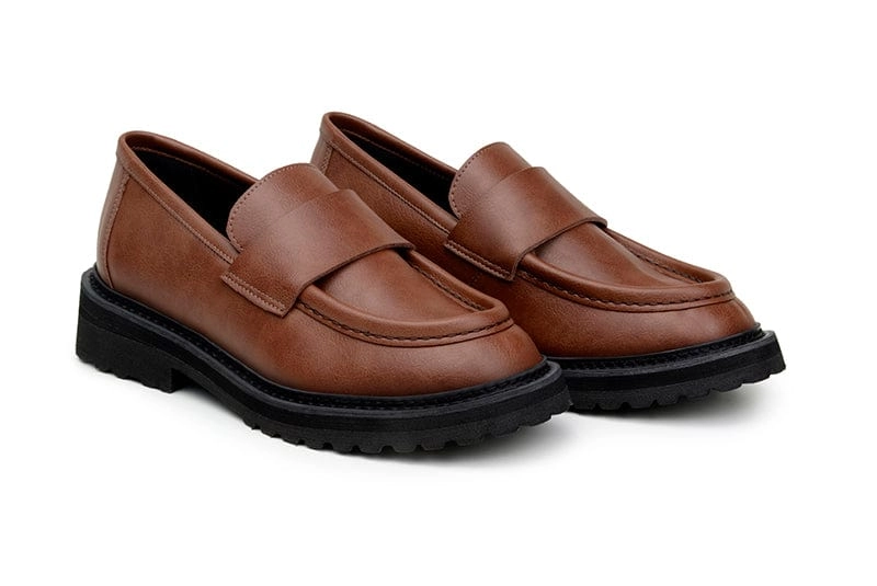 Everyday Unisex Vegan Leather Loafers | Brown