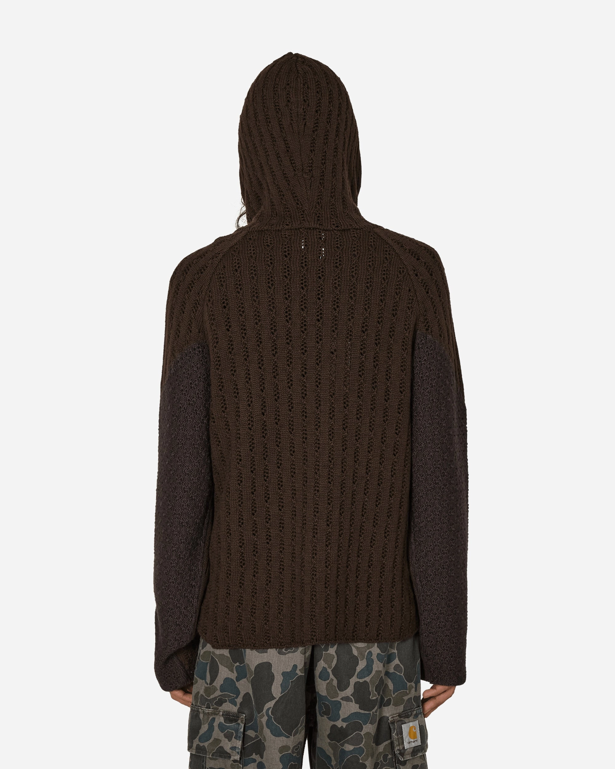 Flower Stitch Hoodie Brown