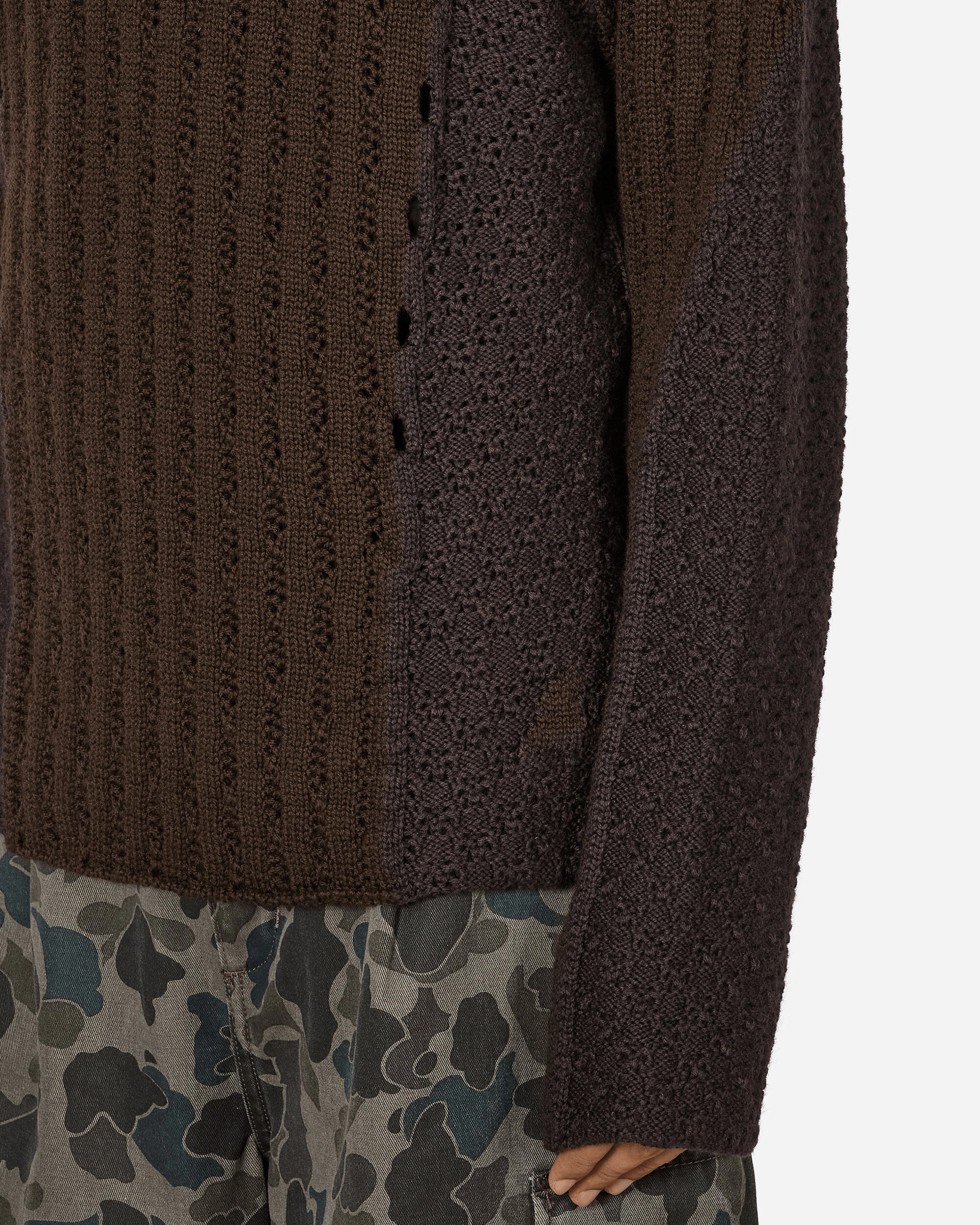 Flower Stitch Hoodie Brown