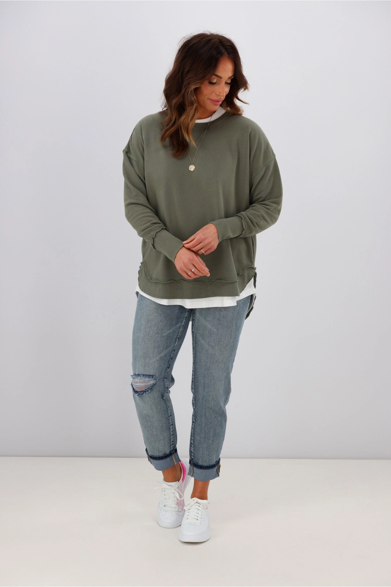 Foxwood Delilah Crew Khaki