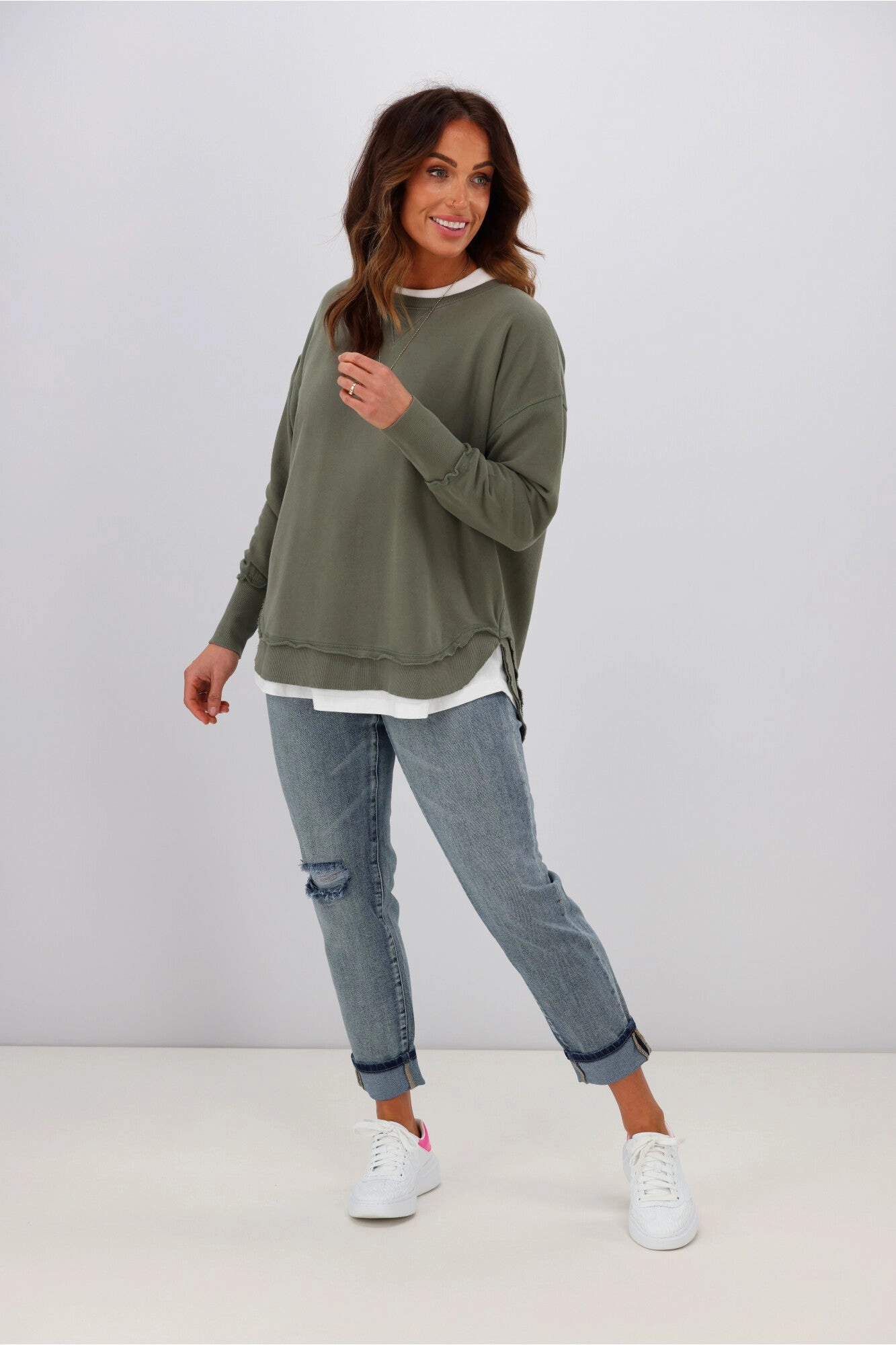 Foxwood Delilah Crew Khaki