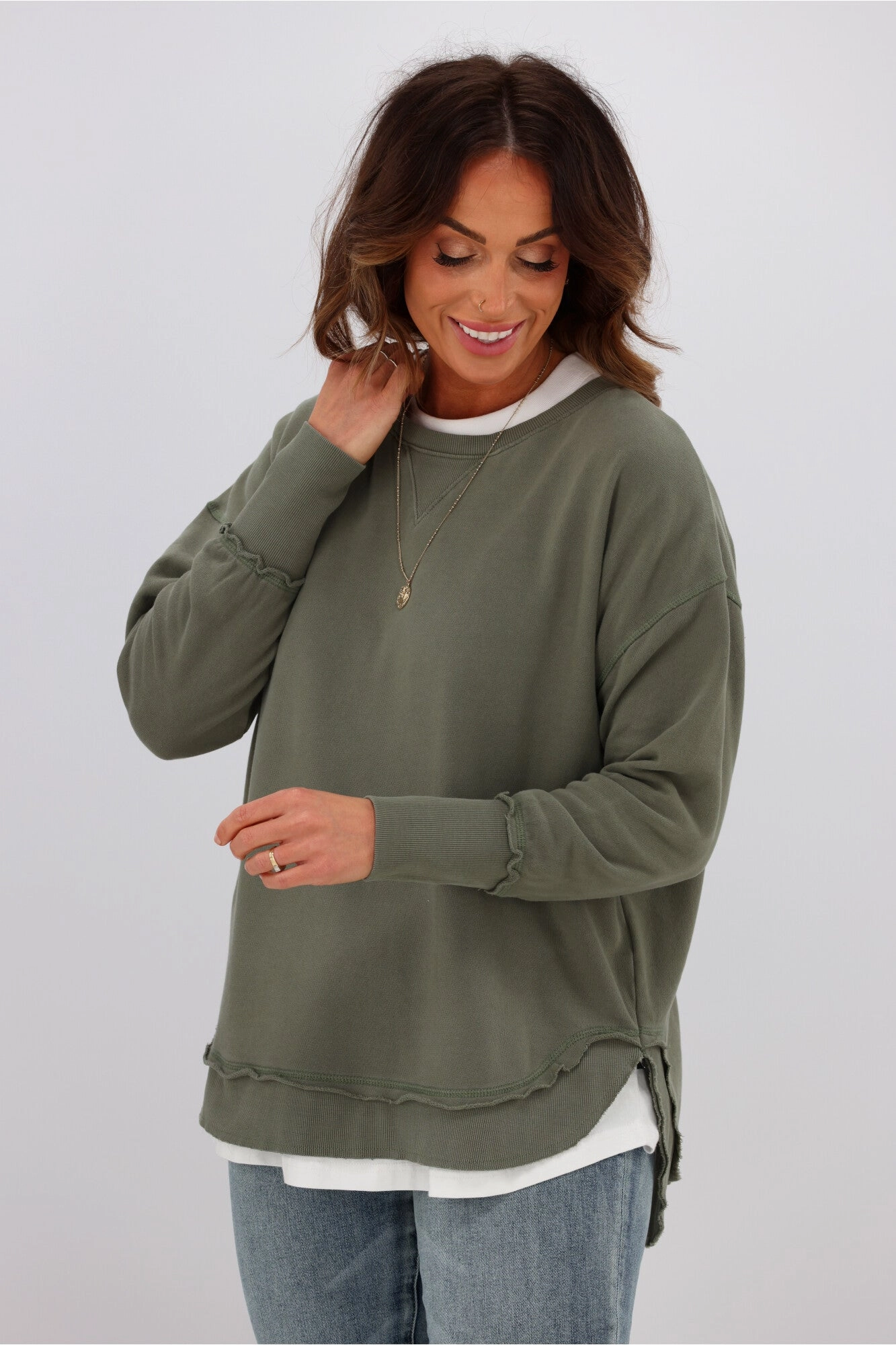 Foxwood Delilah Crew Khaki