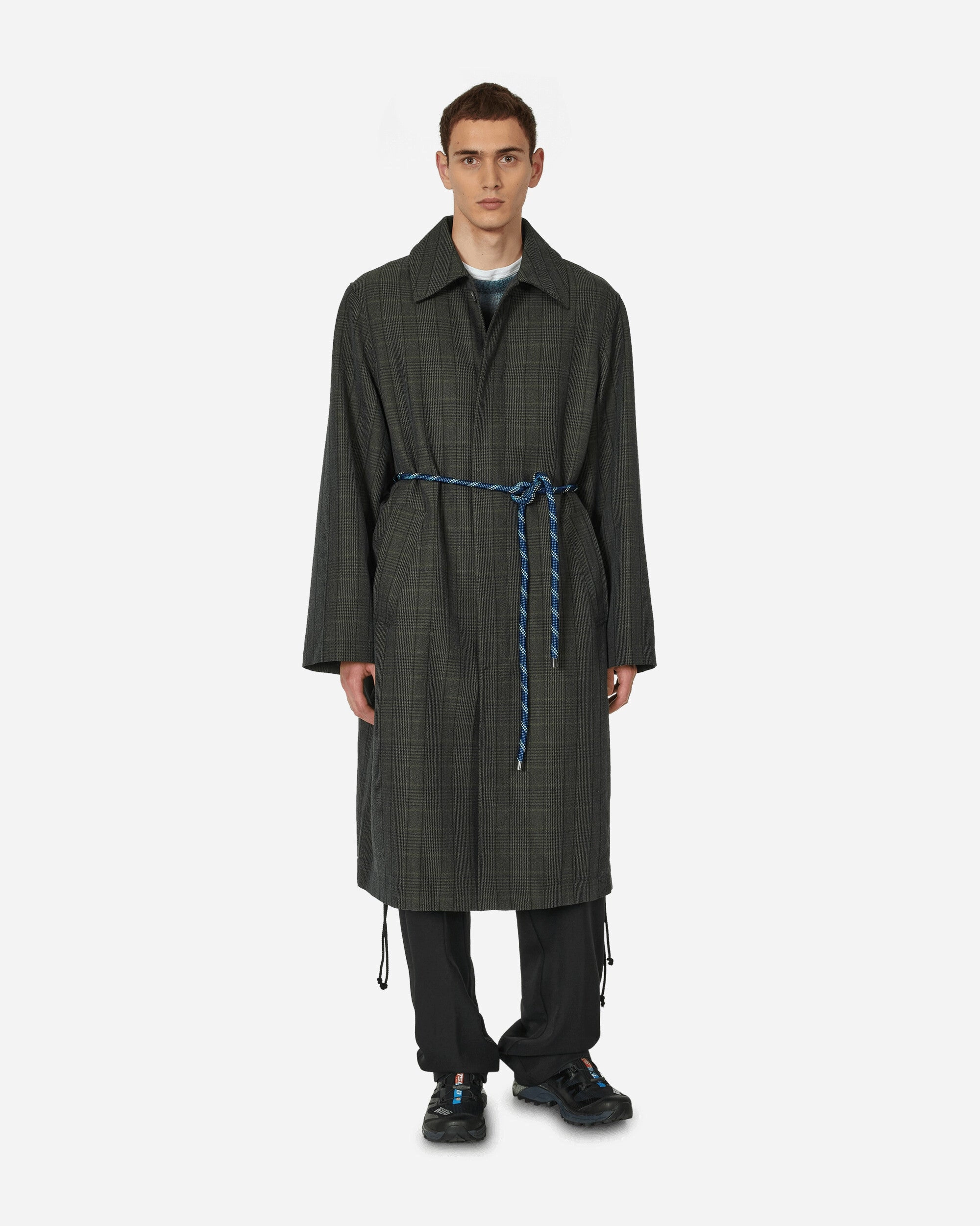 Glen Check Mac Coat Charcoal