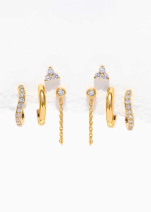 Glowing Earring Set - Gold