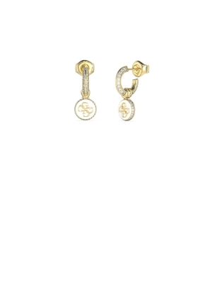 Gold Knot You White Crystal Stud Earrings