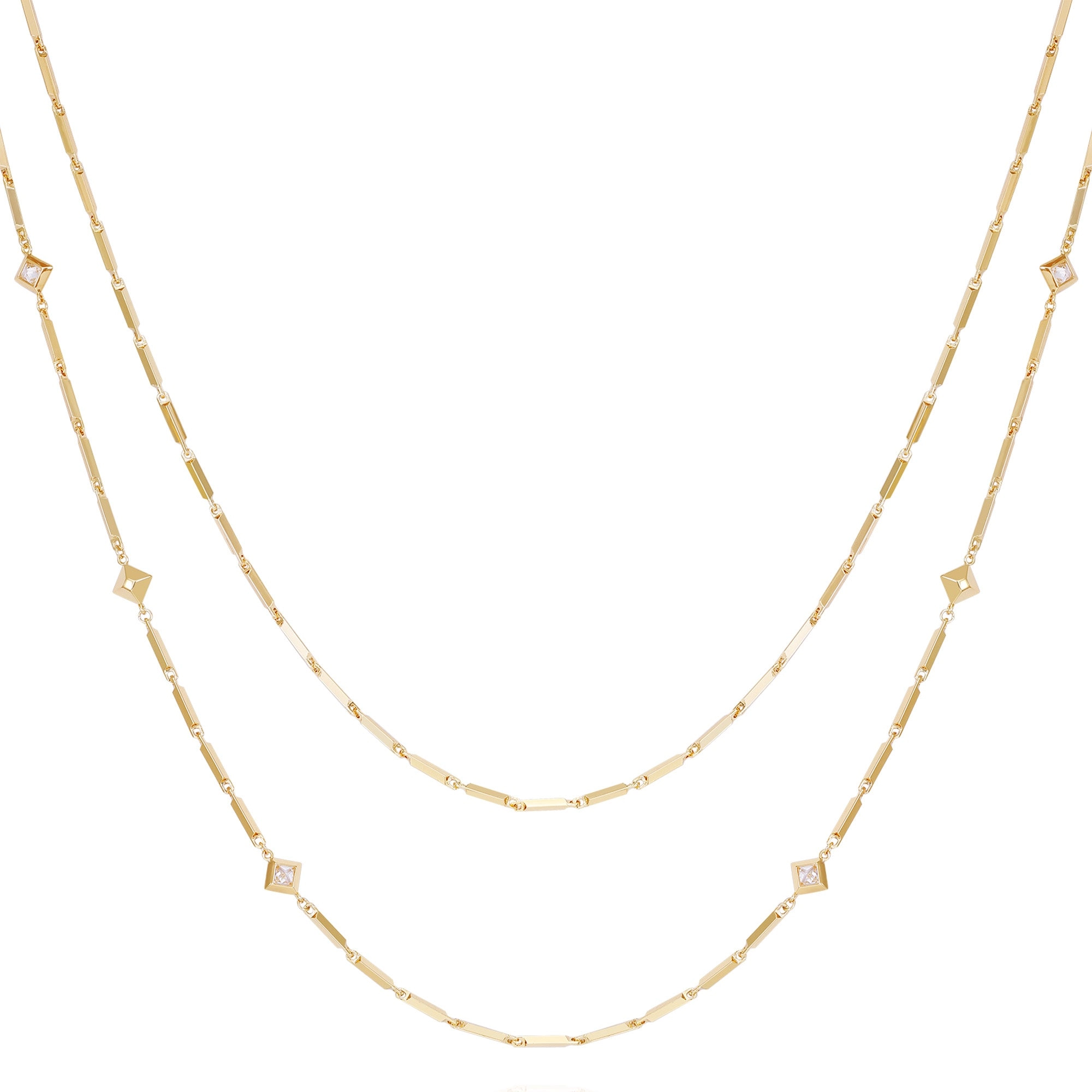 Goldtone Long Layered Necklace