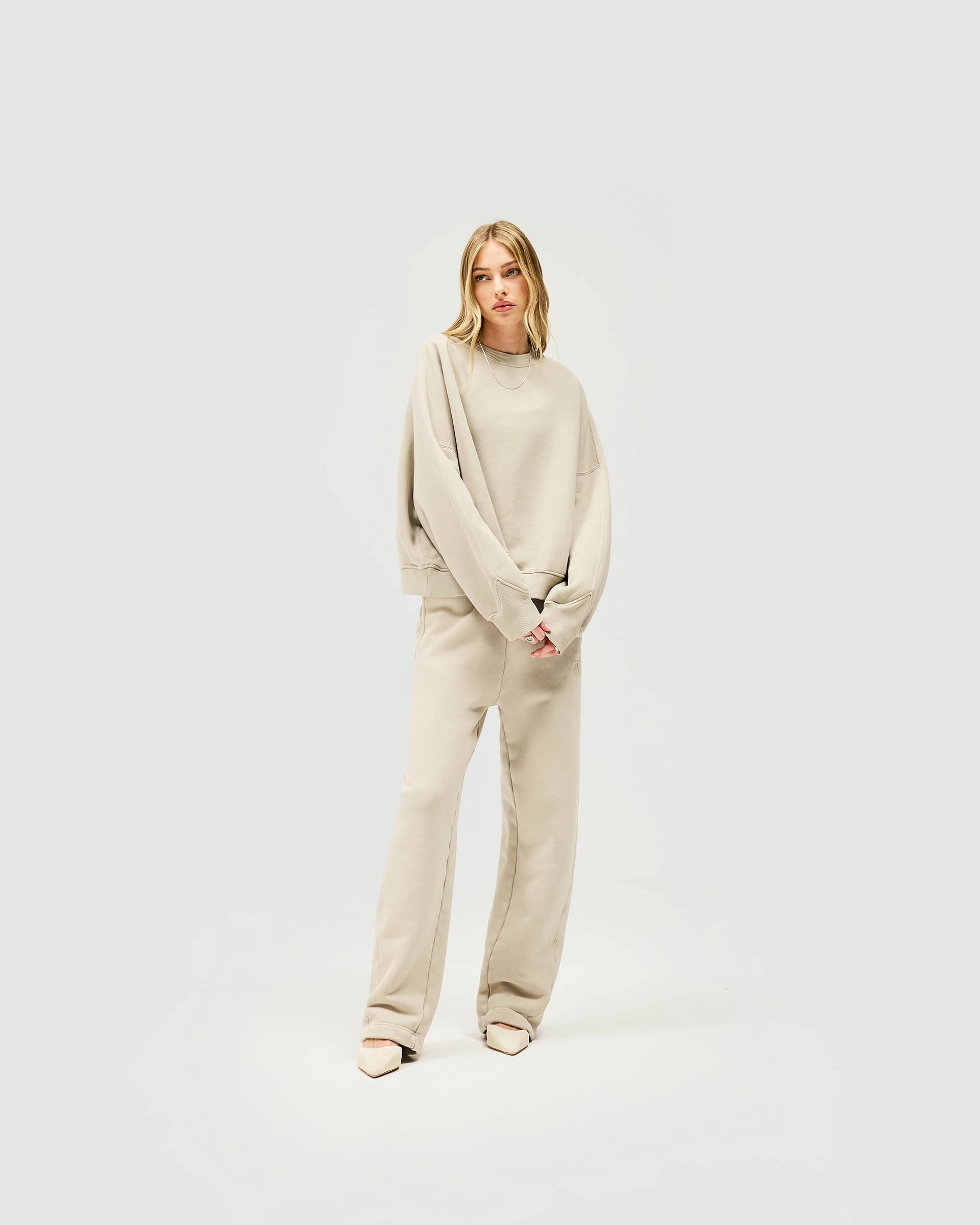 Initial V Notch Sweater - Storm