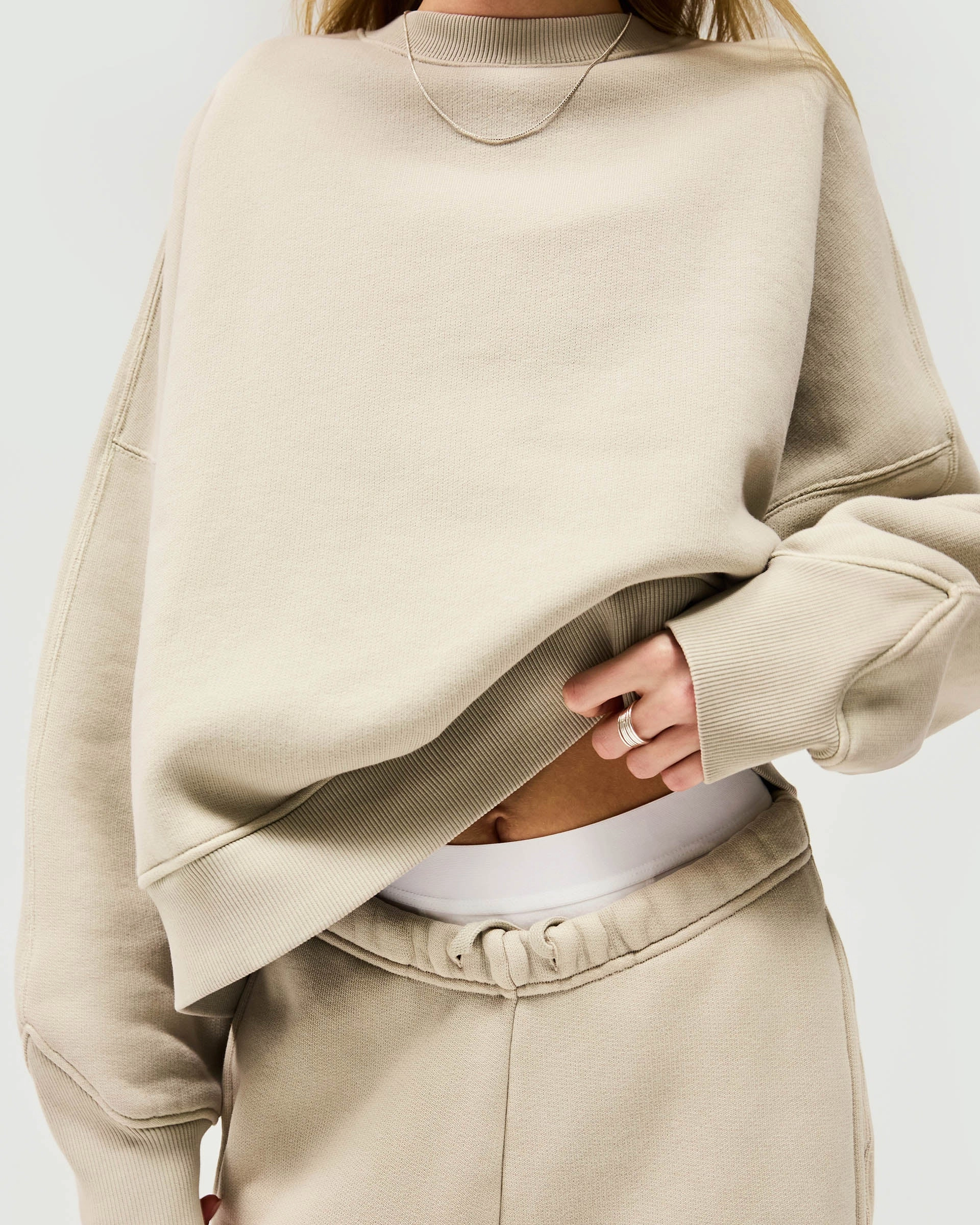 Initial V Notch Sweater - Storm
