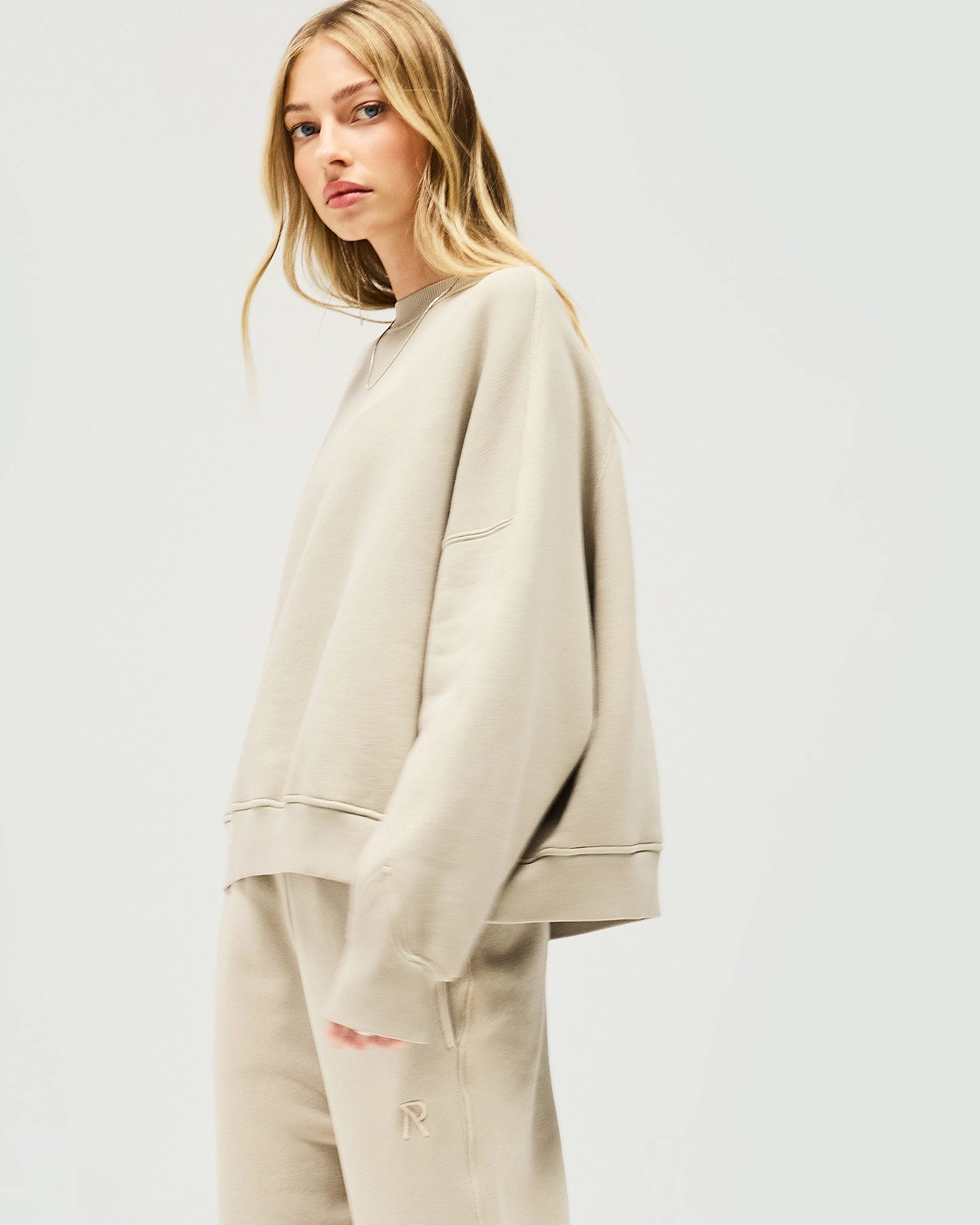 Initial V Notch Sweater - Storm