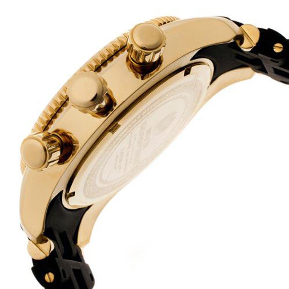 Invicta 0141 Men's Spider Collection Gold Tone Olive Green Dial Rubber Strap Chronograph Watch