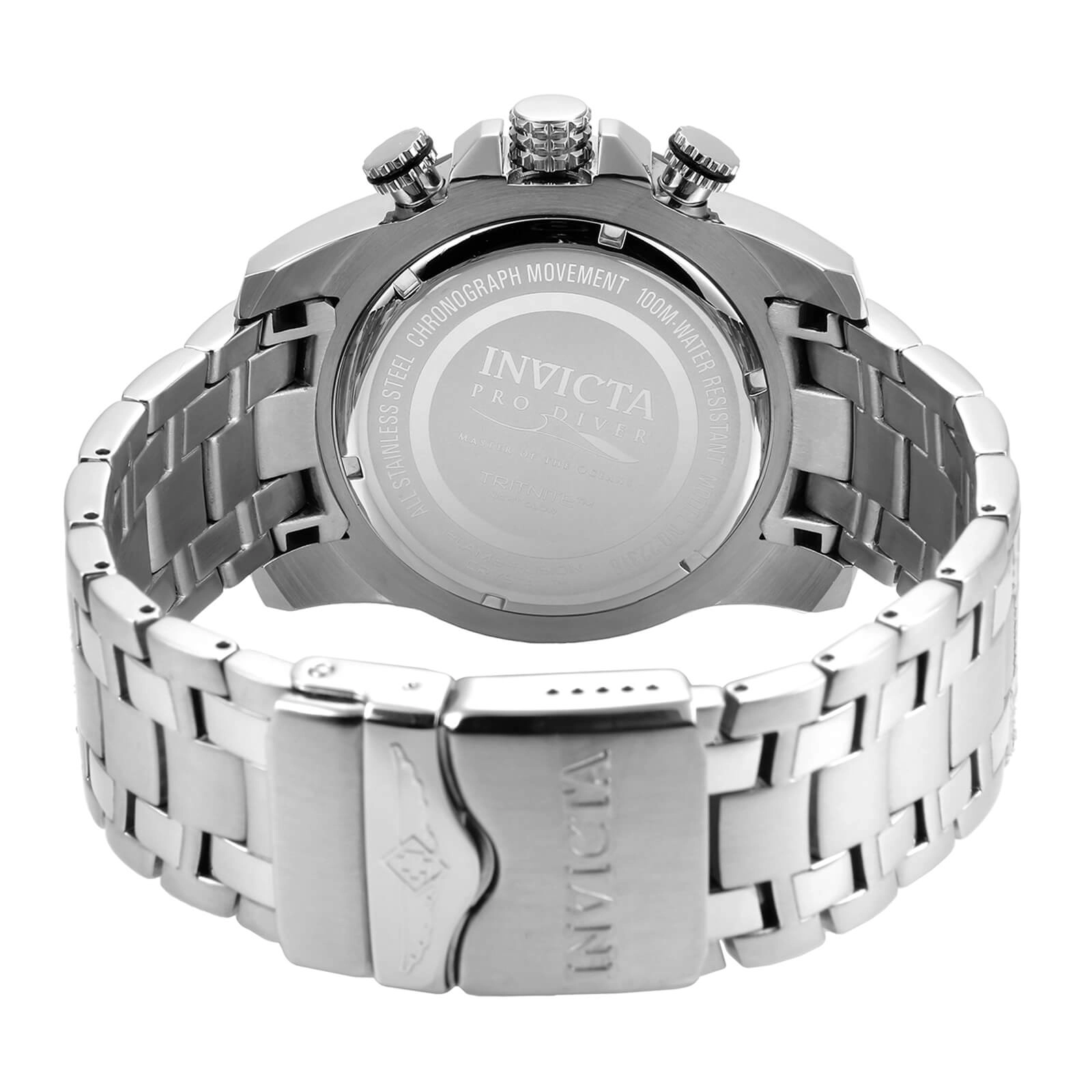 Invicta 22318 Men's Pro Diver Chronograph Black Dial Stainless Steel Bracelet Quartz Watch