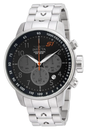 Invicta 23084 Men's S1 Rally Chrono Black Dial Steel Bracelet Watch