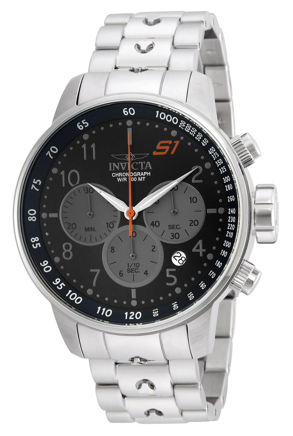 Invicta 23084 Men's S1 Rally Chrono Black Dial Steel Bracelet Watch
