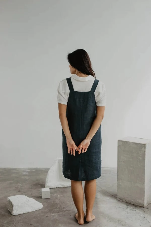 Jade Women's Linen Apron Dress | Multiple Colours