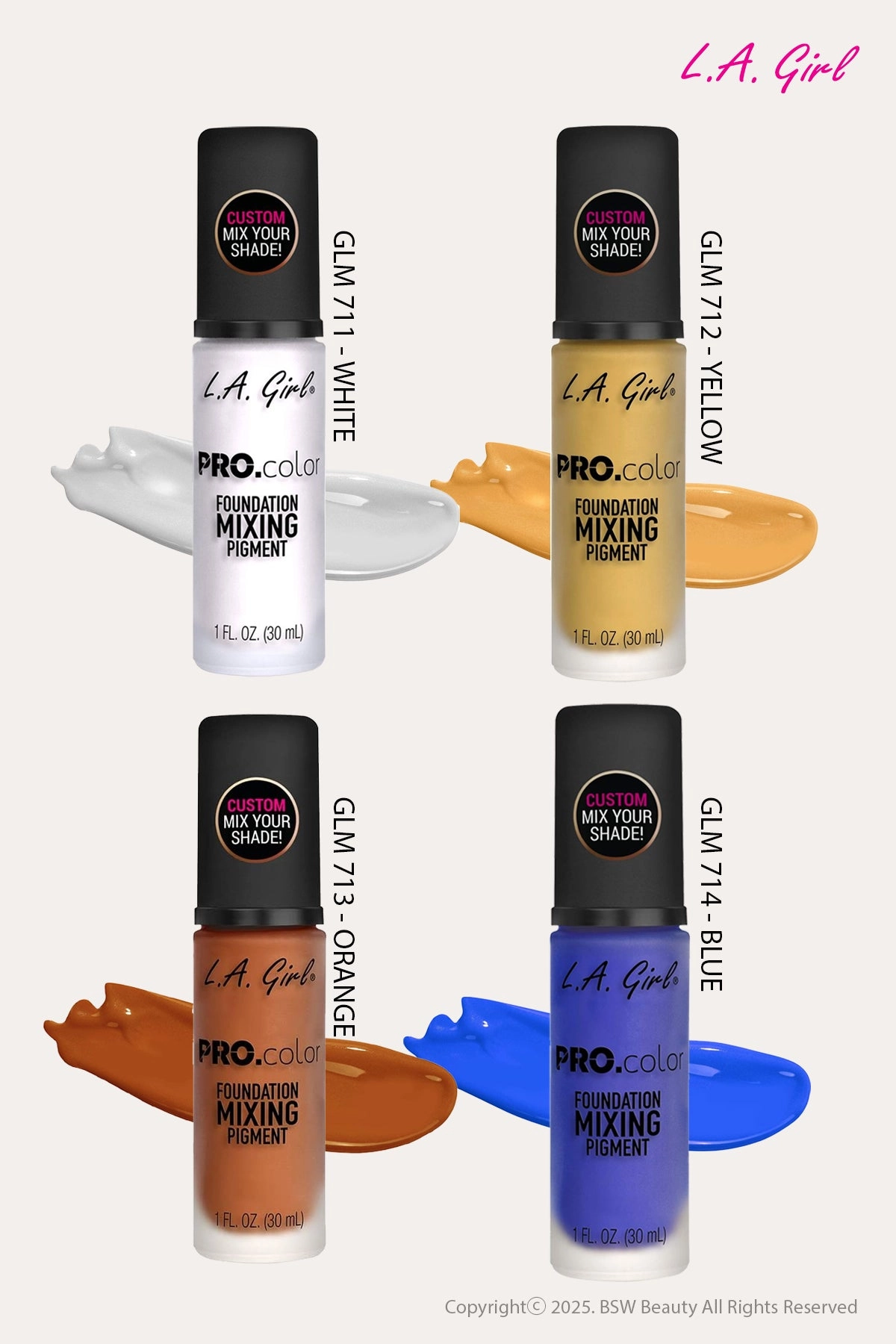 L.A GIRL PRO COLOR FOUNDATION MIXING PIGMENT 1oz