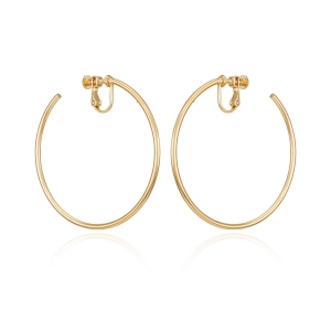 Large Open Hoop Clip On Earrings