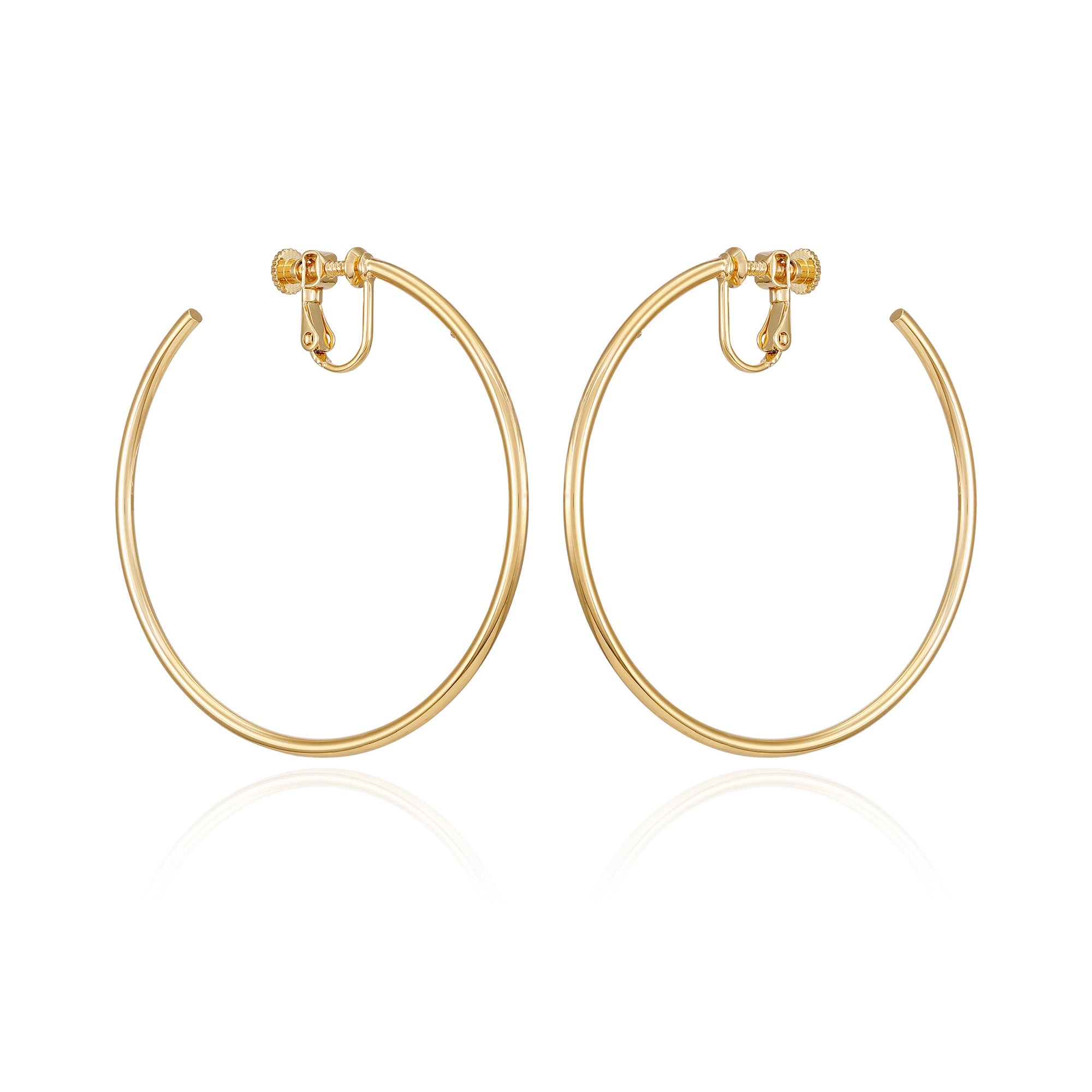 Large Open Hoop Clip On Earrings
