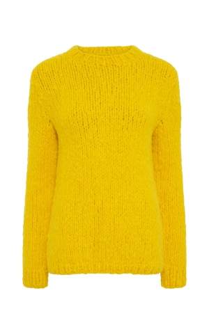 Lawrence Knit Sweater in Cadmium Yellow Welfat Cashmere