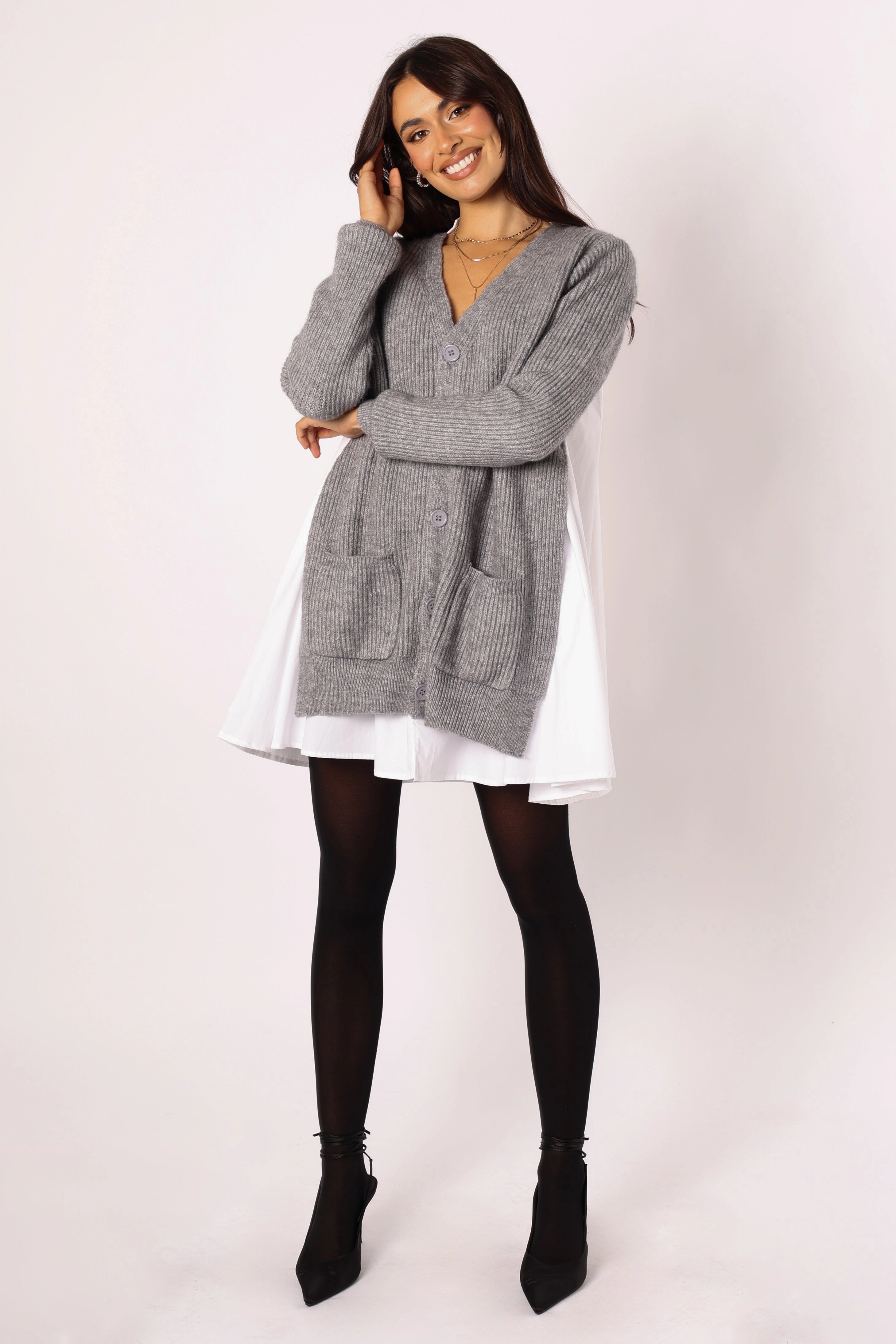 Lina Mini Dress - Grey