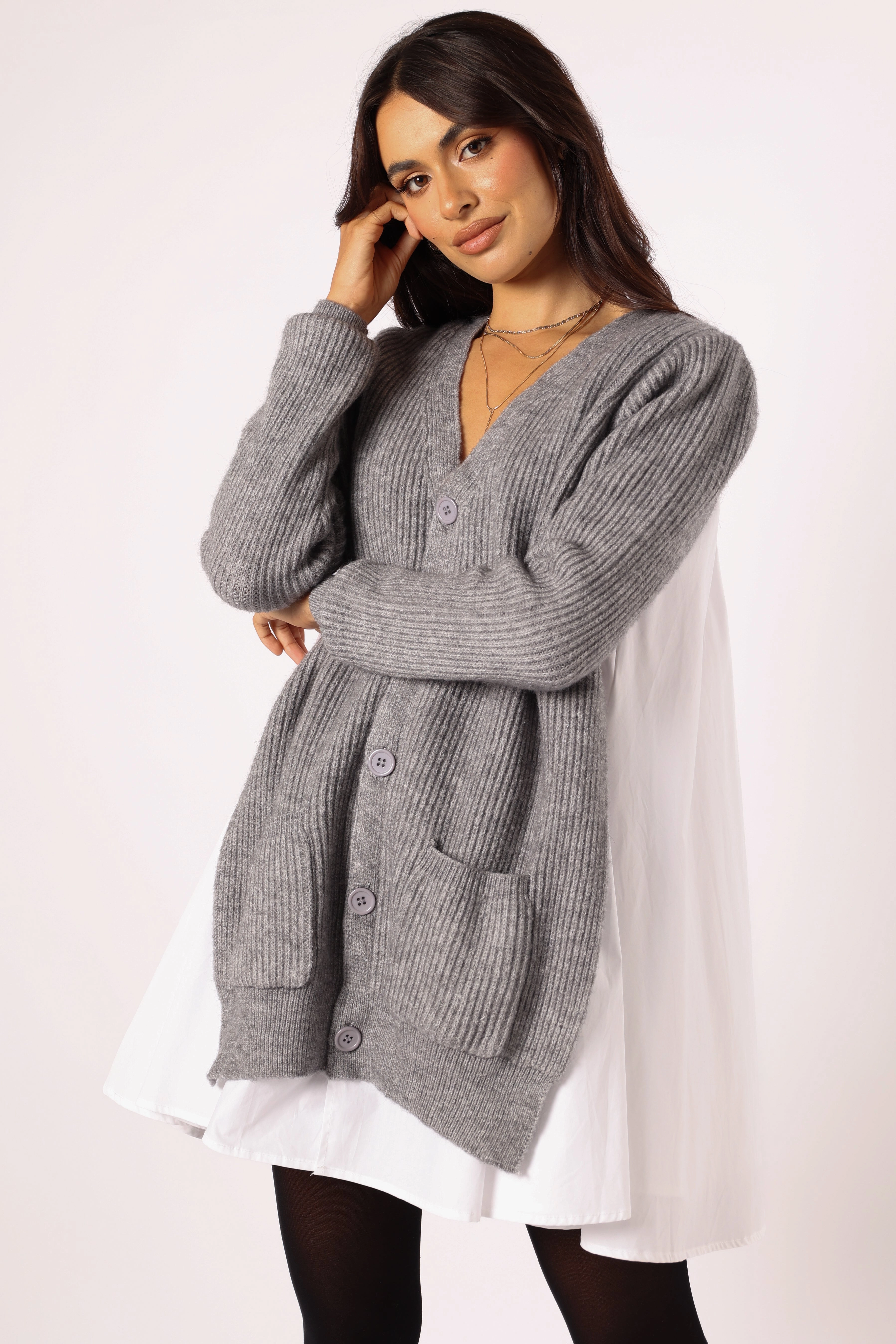 Lina Mini Dress - Grey
