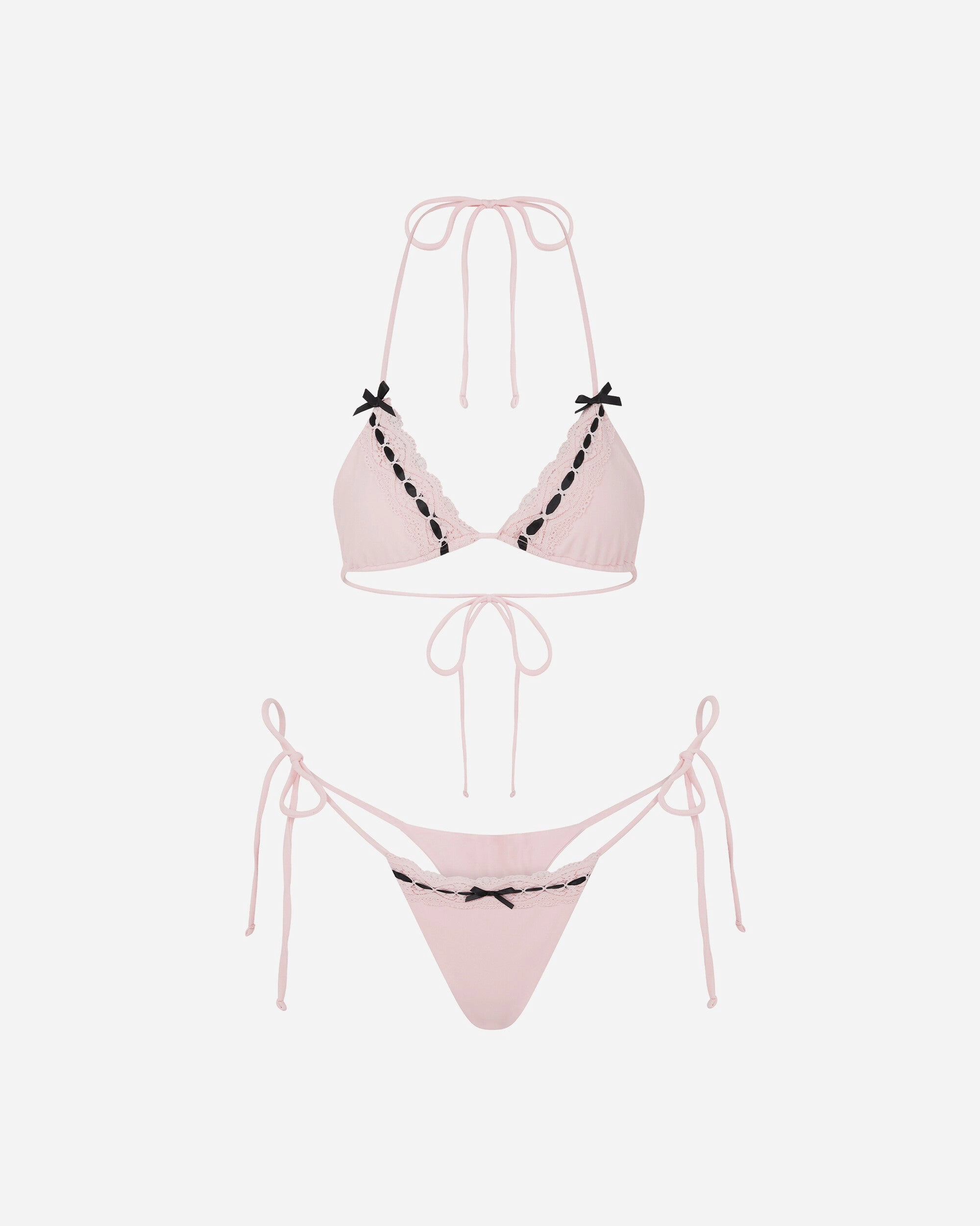 Lingerie Bikini Baby Pink / Black