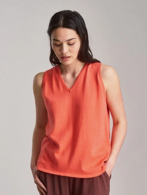 Mala Women's Organic Linen Blend Vest | Pink