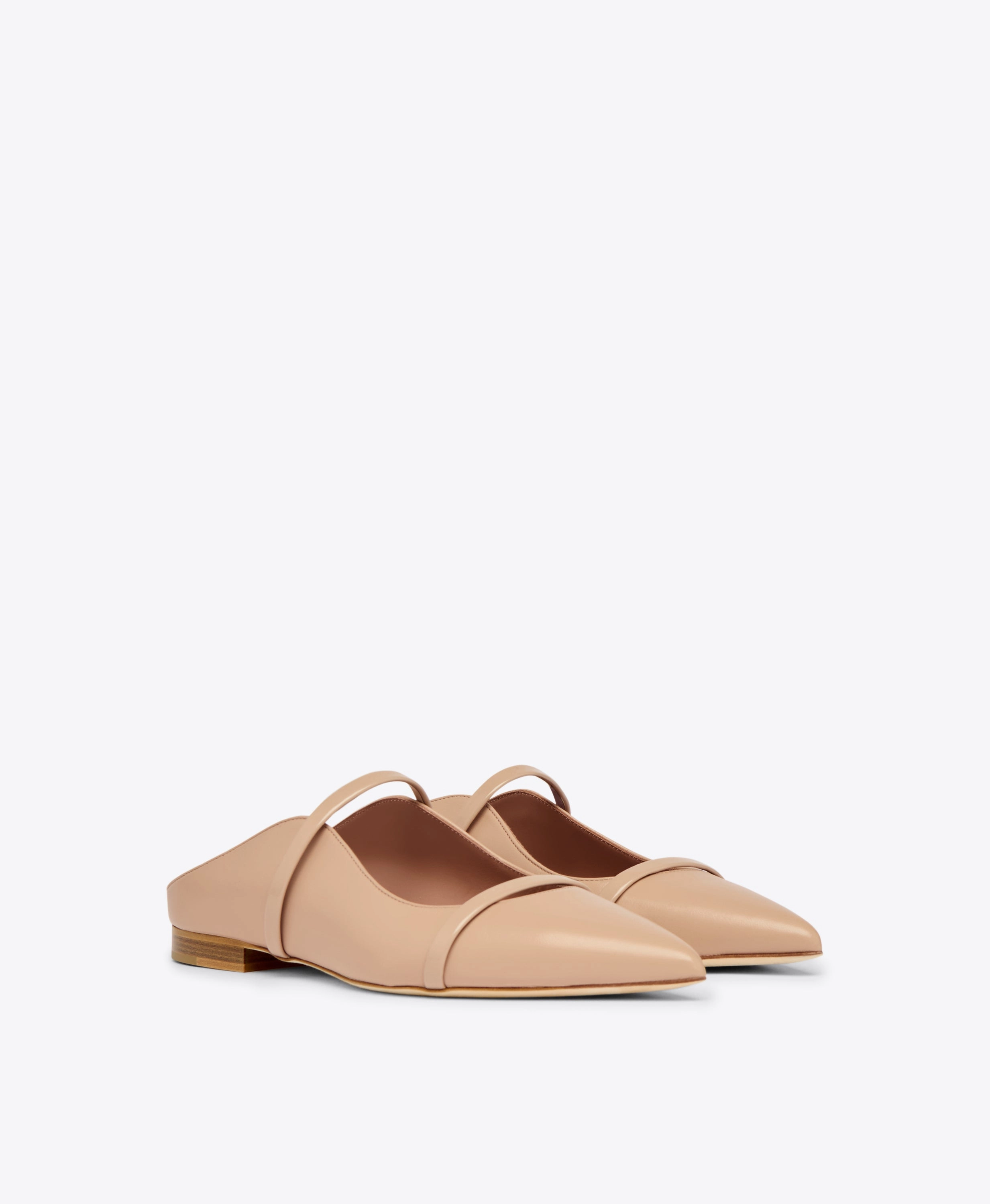 Maureen Buff Leather Flat Mules
