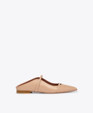 Maureen Buff Leather Flat Mules